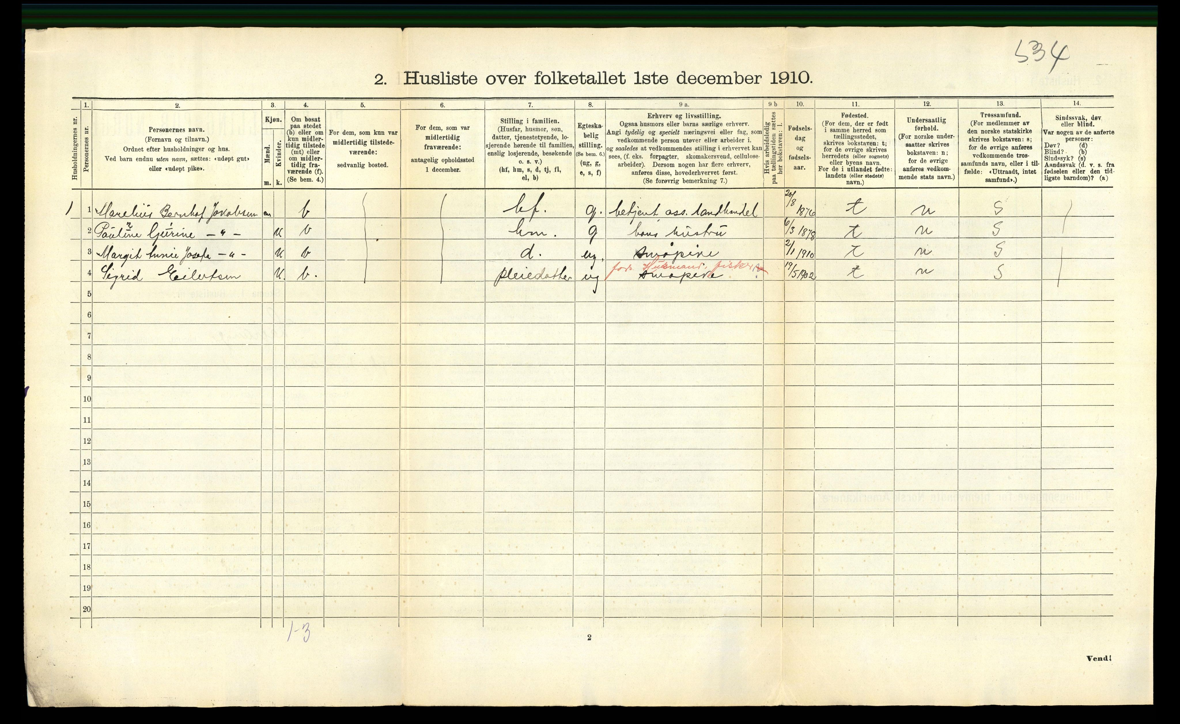 RA, 1910 census for Leiranger, 1910, p. 26