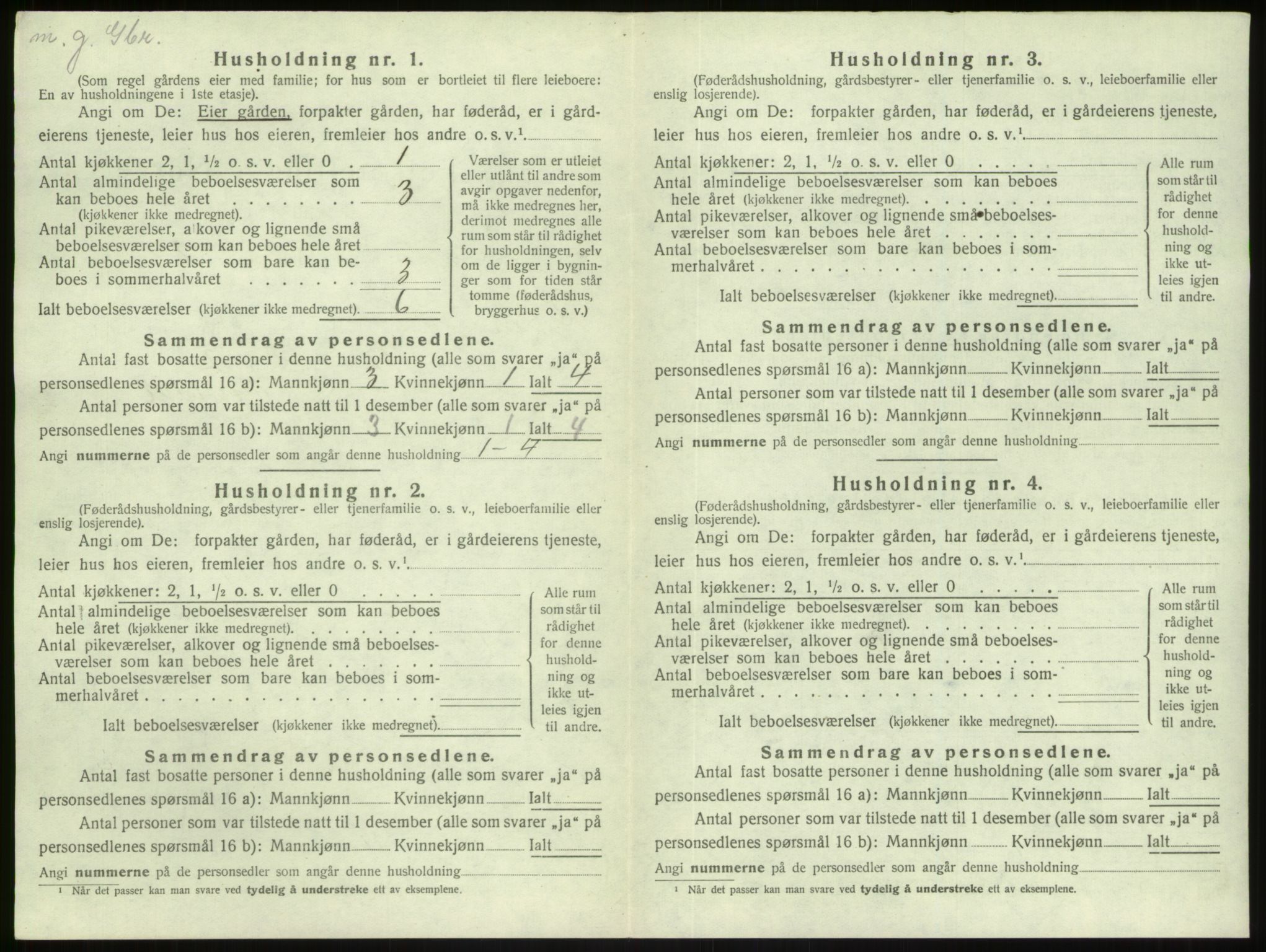 SAB, 1920 census for Gulen, 1920, p. 472