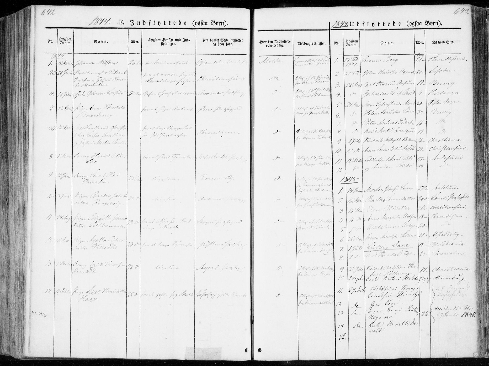 Ministerialprotokoller, klokkerbøker og fødselsregistre - Møre og Romsdal, SAT/A-1454/558/L0689: Parish register (official) no. 558A03, 1843-1872, p. 642-643