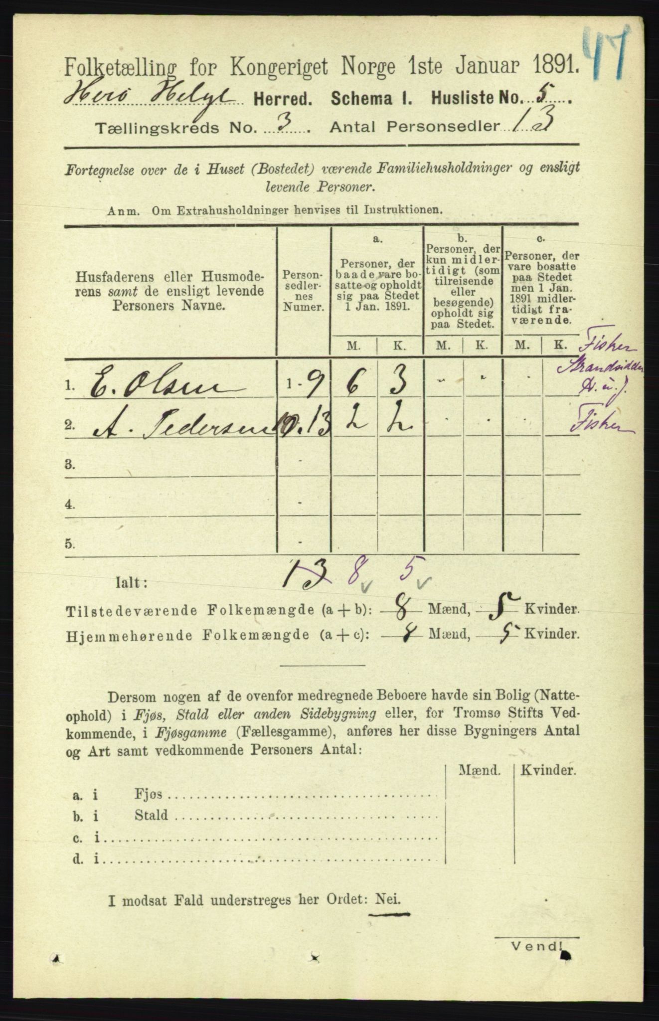 RA, 1891 census for 1818 Herøy, 1891, p. 587