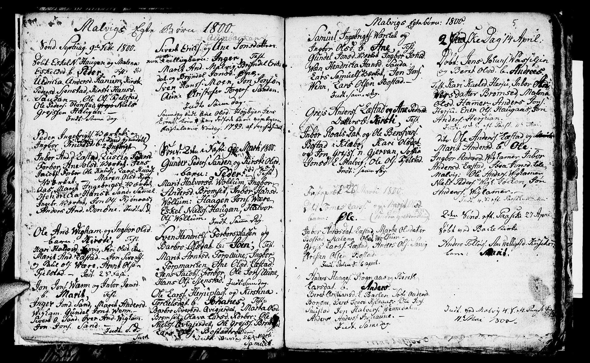 Ministerialprotokoller, klokkerbøker og fødselsregistre - Sør-Trøndelag, SAT/A-1456/616/L0419: Parish register (copy) no. 616C02, 1797-1816, p. 5