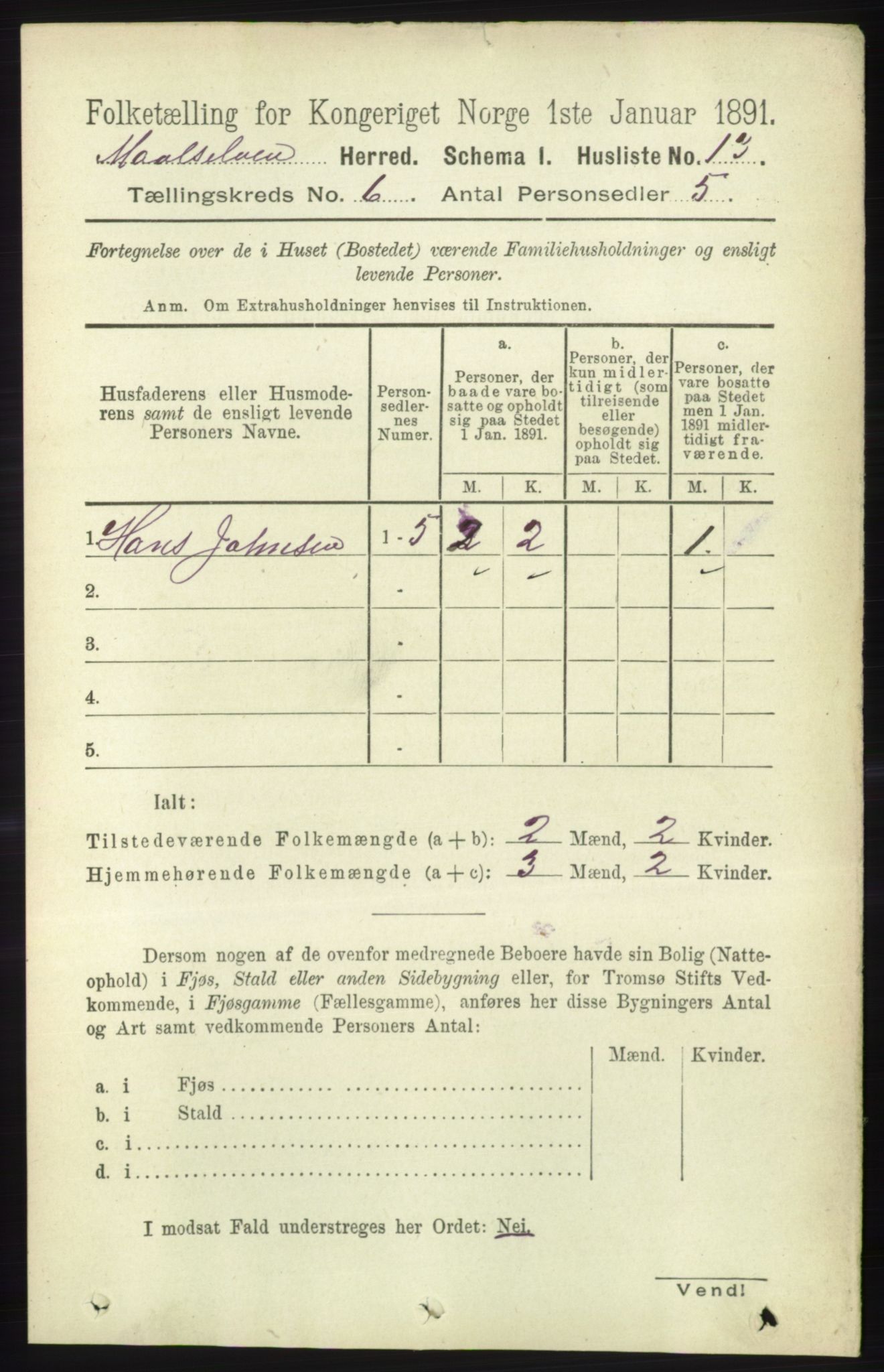 RA, 1891 census for 1924 Målselv, 1891, p. 2029