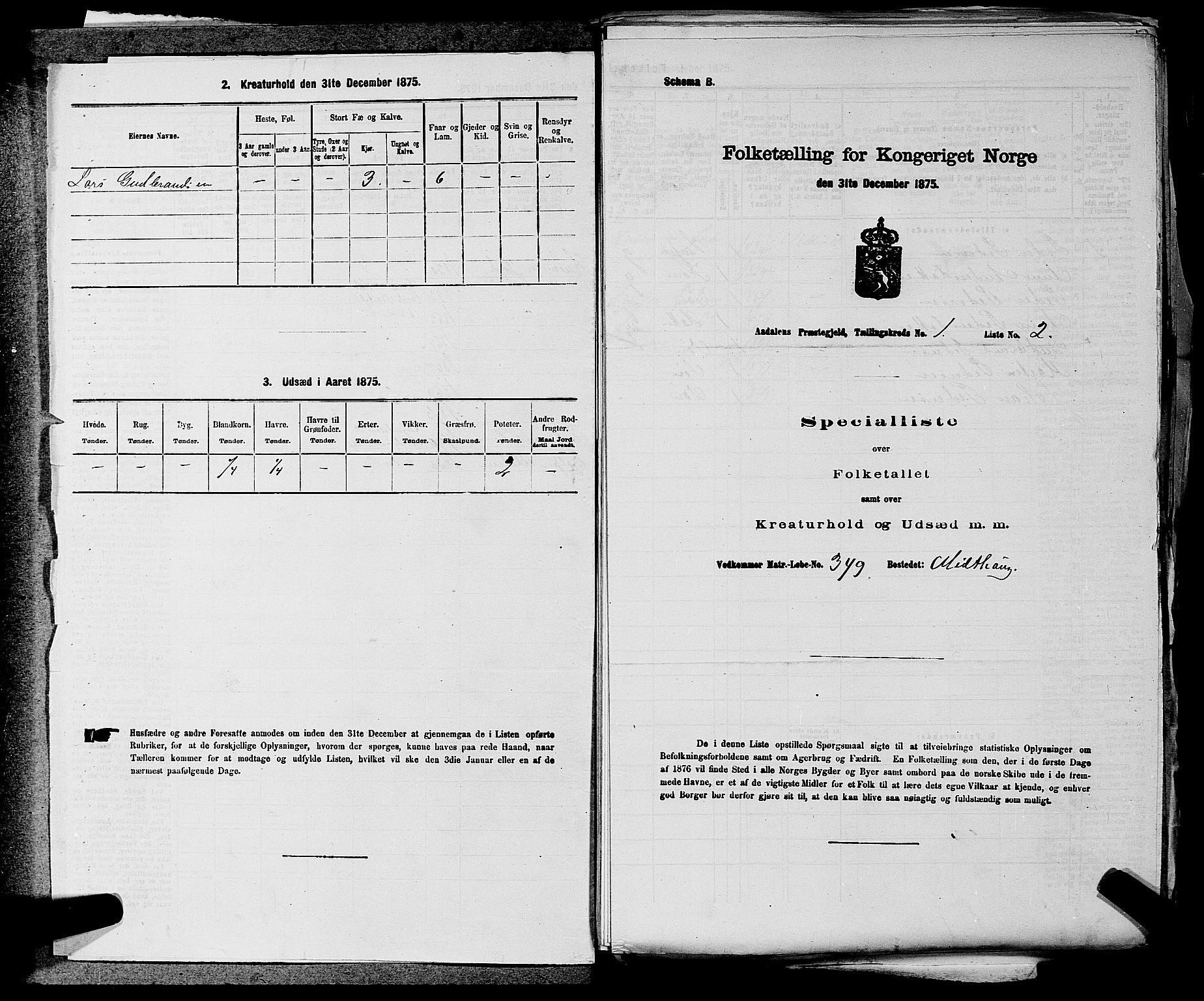 SAKO, 1875 census for 0614P Ådal, 1875, p. 31