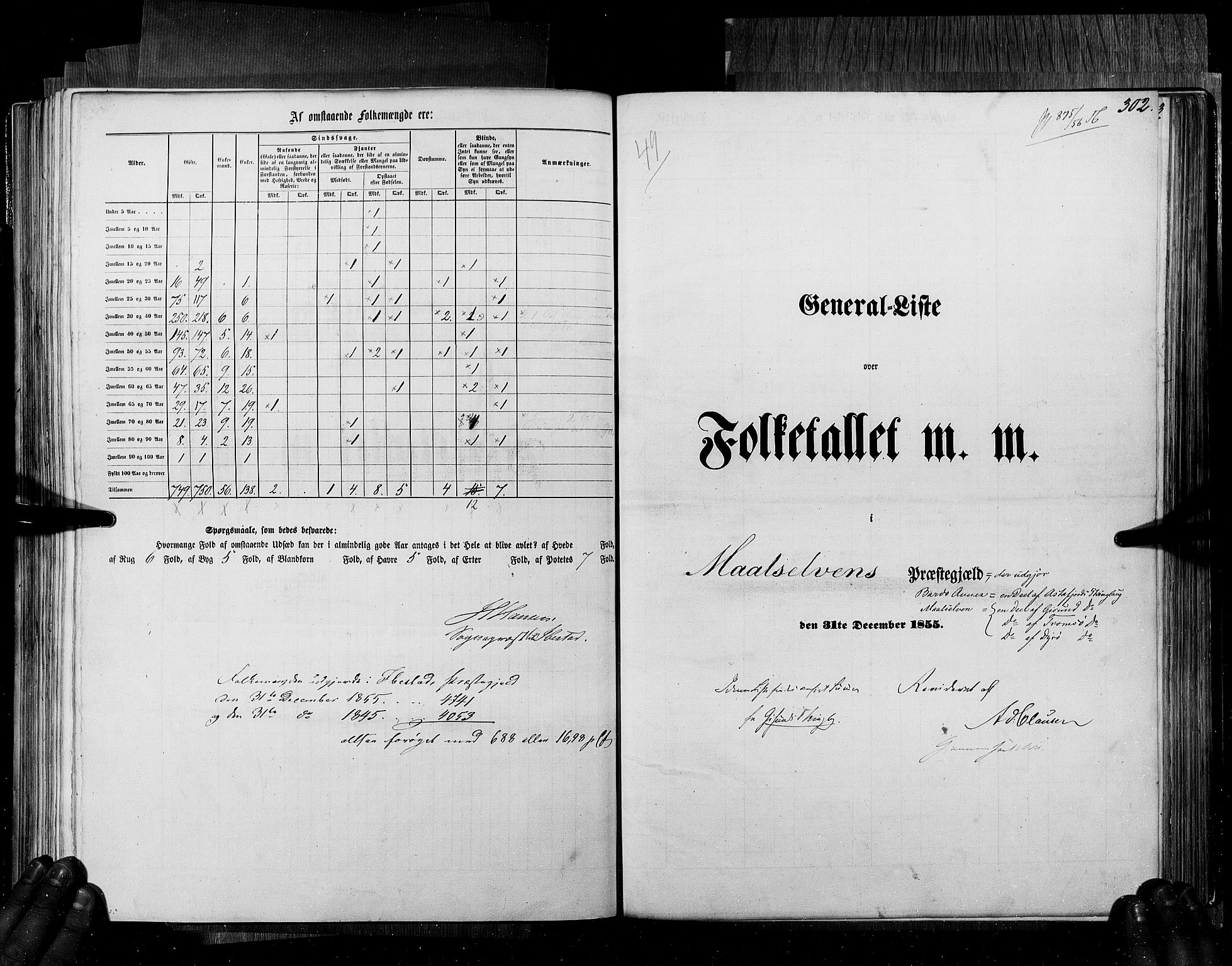 RA, Census 1855, vol. 6B: Nordland amt og Finnmarken amt, 1855, p. 302