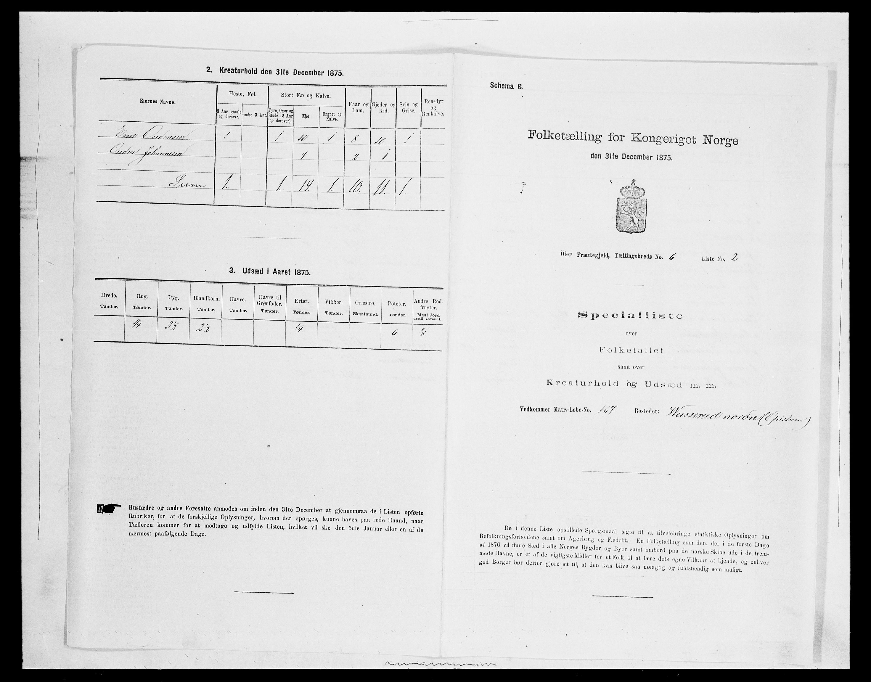 SAH, 1875 census for 0521P Øyer, 1875, p. 1149