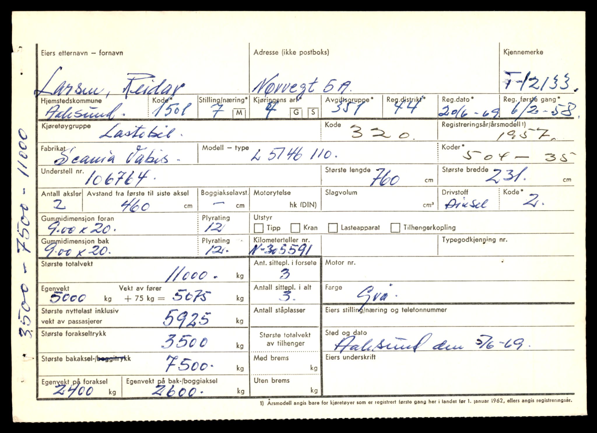 Møre og Romsdal vegkontor - Ålesund trafikkstasjon, AV/SAT-A-4099/F/Fe/L0032: Registreringskort for kjøretøy T 11997 - T 12149, 1927-1998, p. 3325