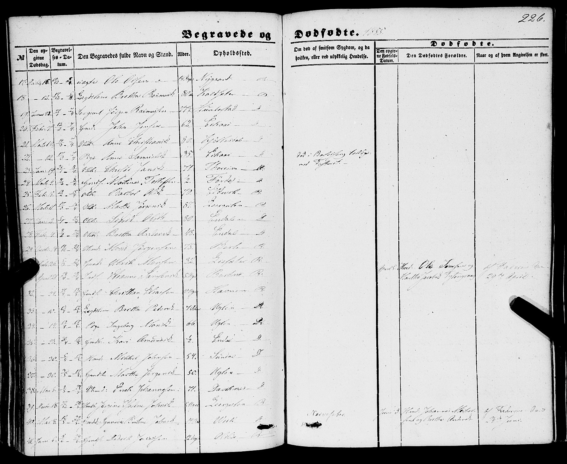 Davik sokneprestembete, SAB/A-79701/H/Haa/Haaa/L0005: Parish register (official) no. A 5, 1850-1866, p. 226
