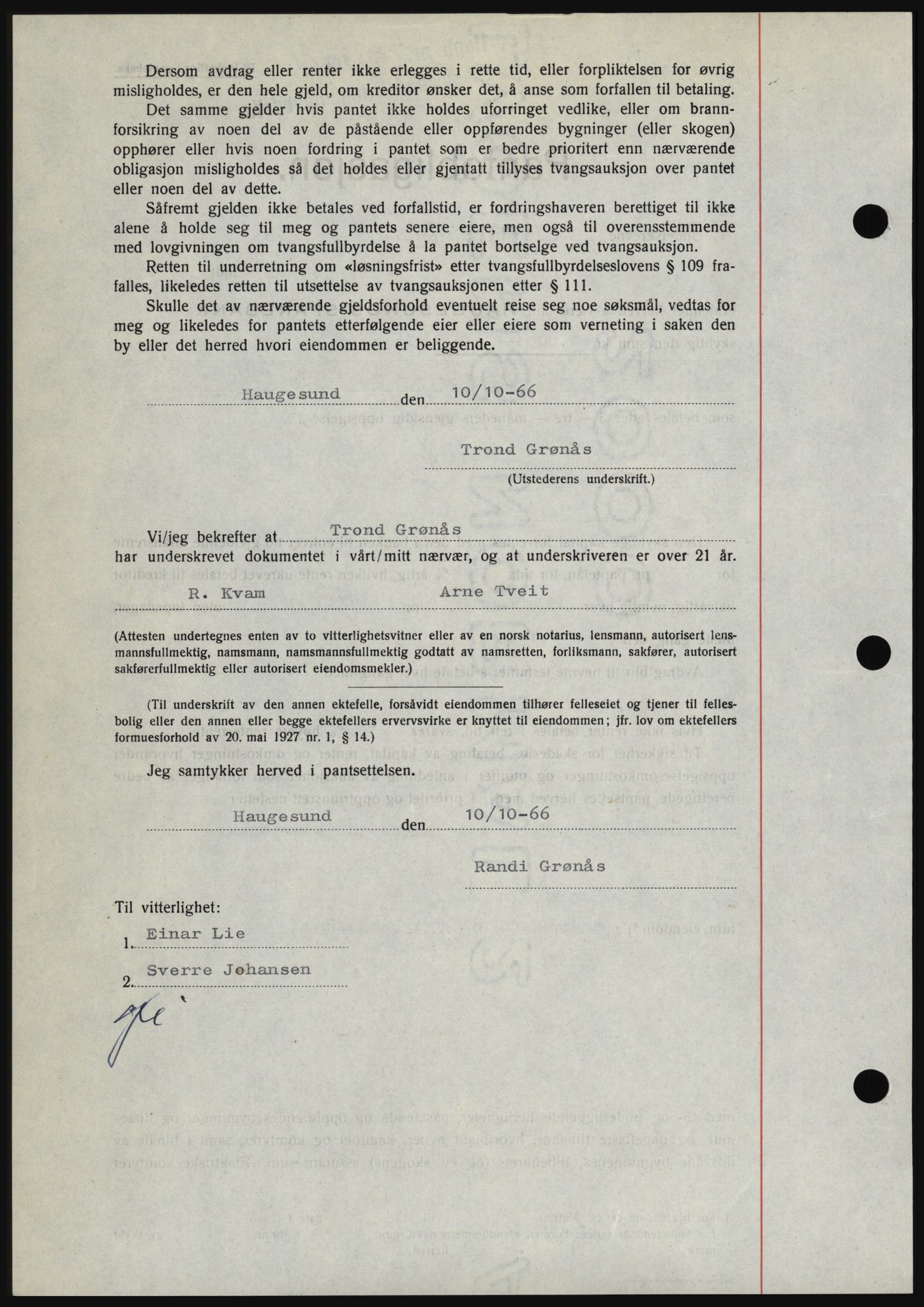 Haugesund tingrett, SAST/A-101415/01/II/IIC/L0056: Mortgage book no. B 56, 1966-1967, Diary no: : 2549/1966