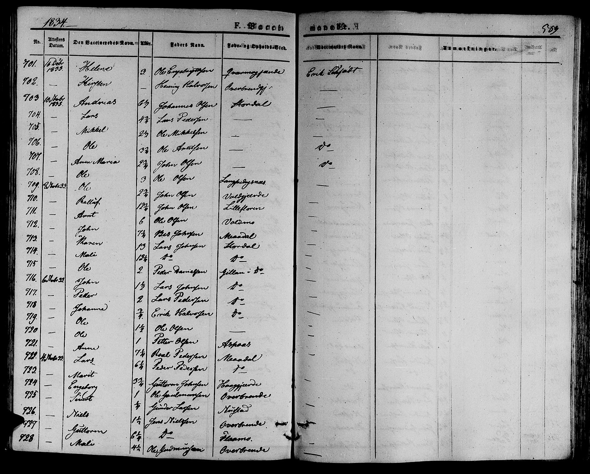 Ministerialprotokoller, klokkerbøker og fødselsregistre - Nord-Trøndelag, SAT/A-1458/709/L0072: Parish register (official) no. 709A12, 1833-1844, p. 589