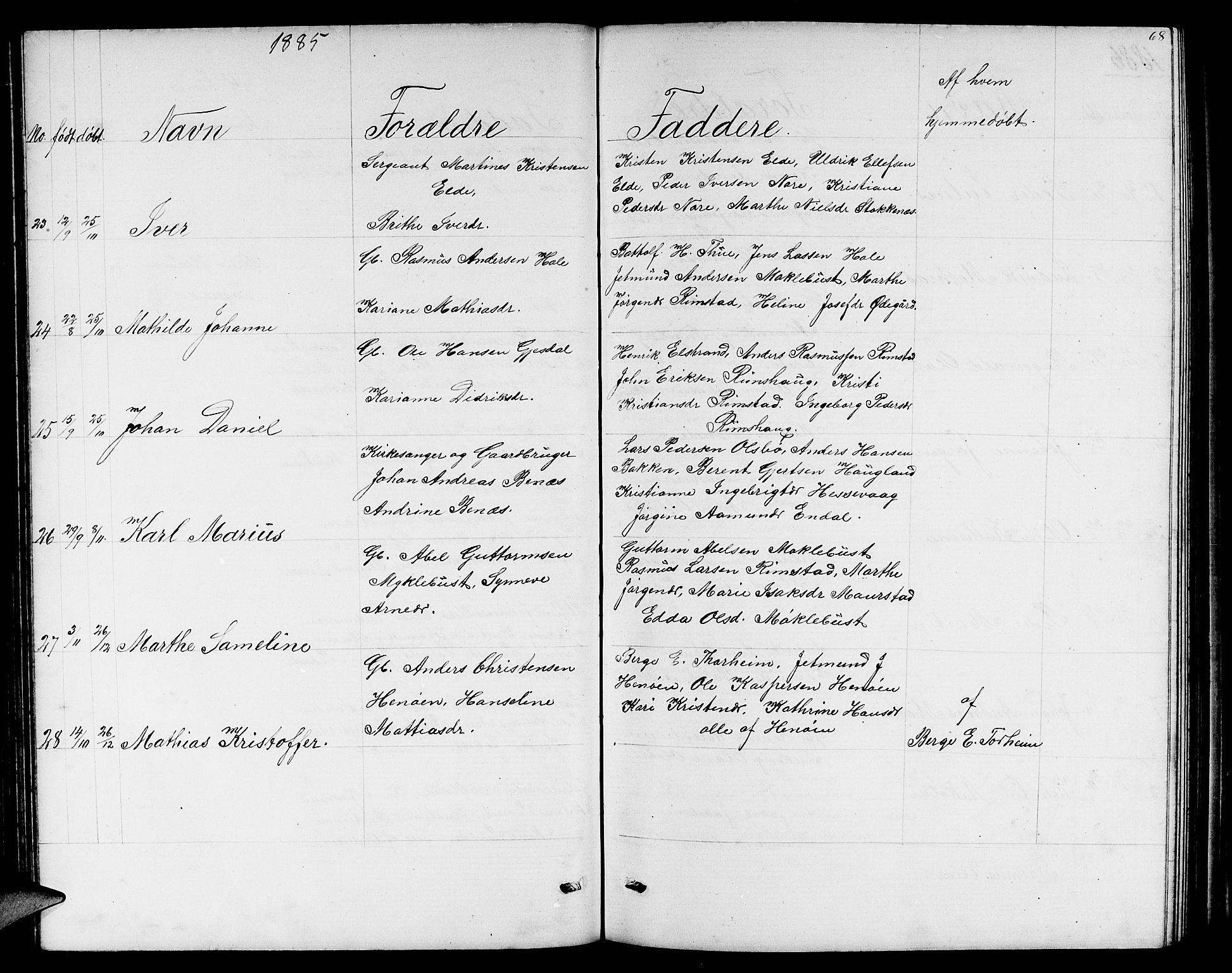 Davik sokneprestembete, SAB/A-79701/H/Hab/Habc/L0001: Parish register (copy) no. C 1, 1866-1888, p. 68