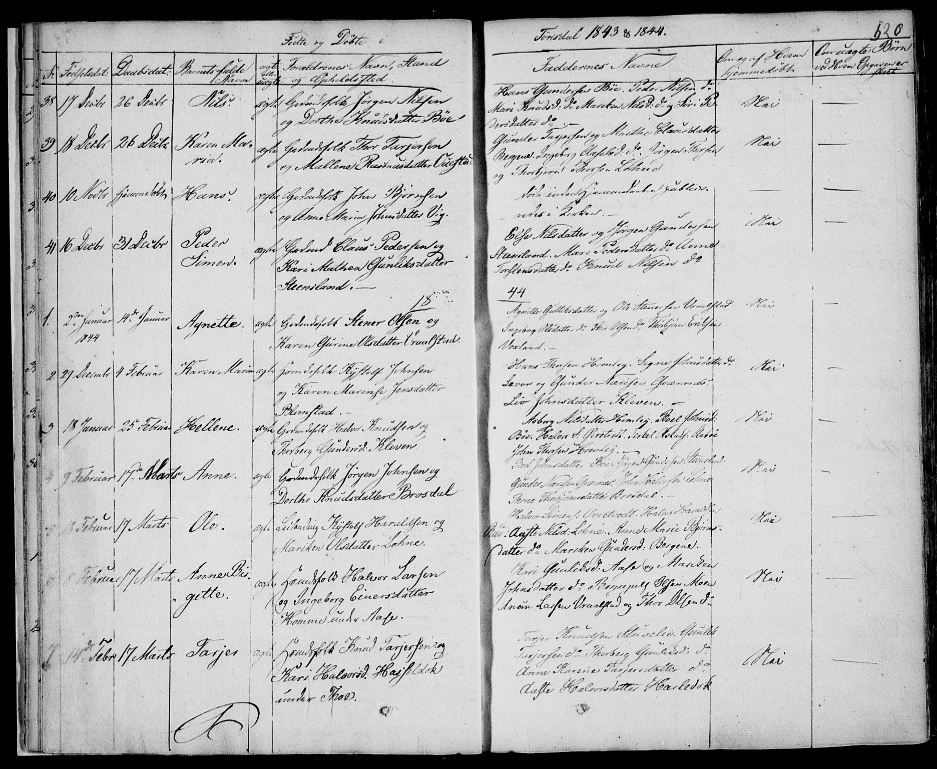 Drangedal kirkebøker, SAKO/A-258/F/Fa/L0007b: Parish register (official) no. 7b, 1837-1856, p. 520