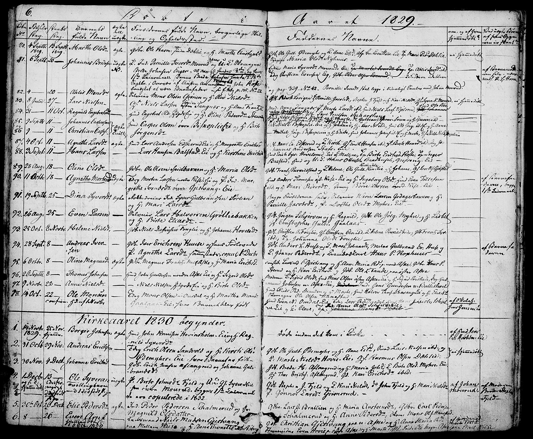 Nes prestekontor, Hedmark, AV/SAH-PREST-020/K/Ka/L0003: Parish register (official) no. 3, 1827-1851, p. 6