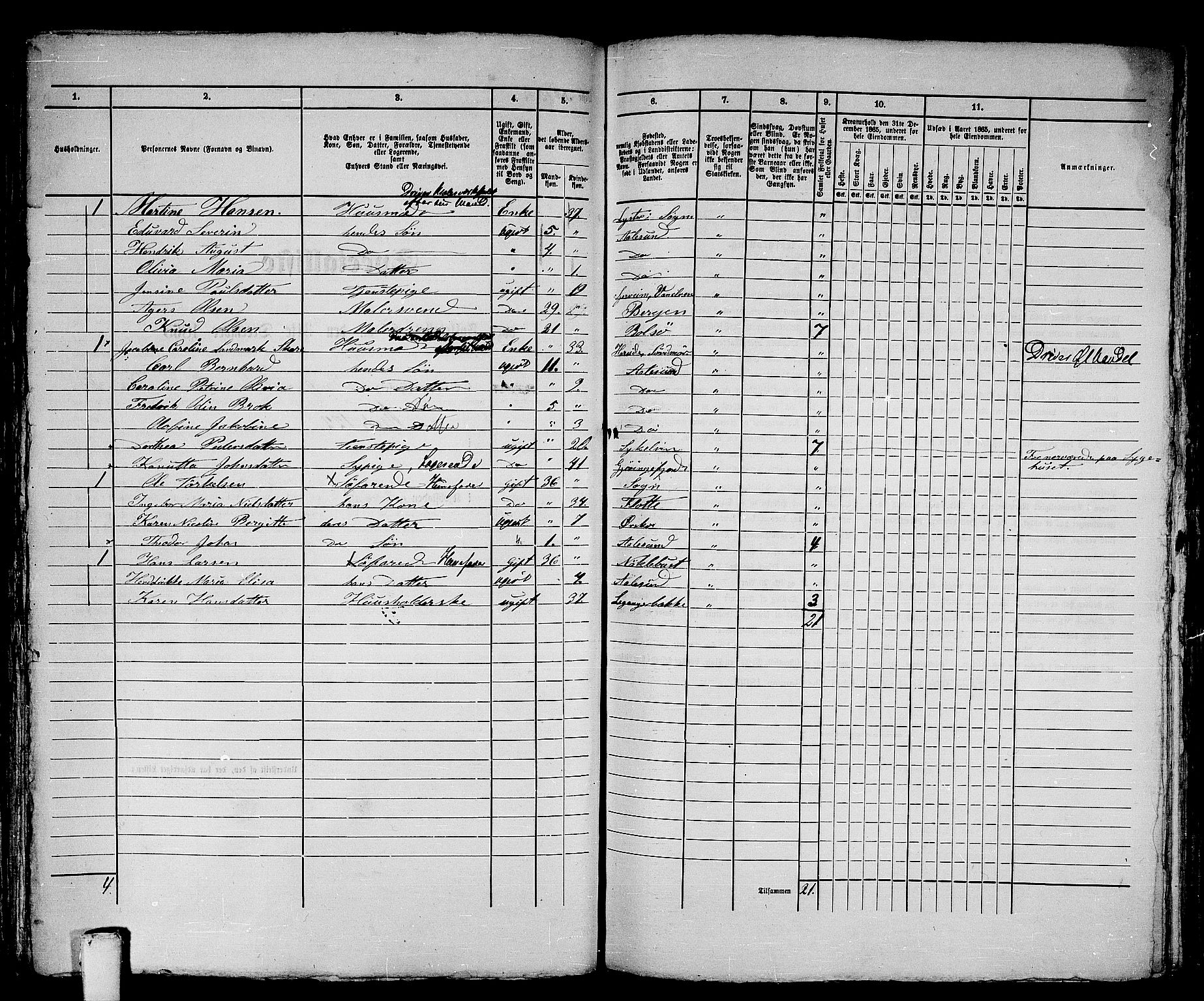 RA, 1865 census for Ålesund, 1865, p. 292