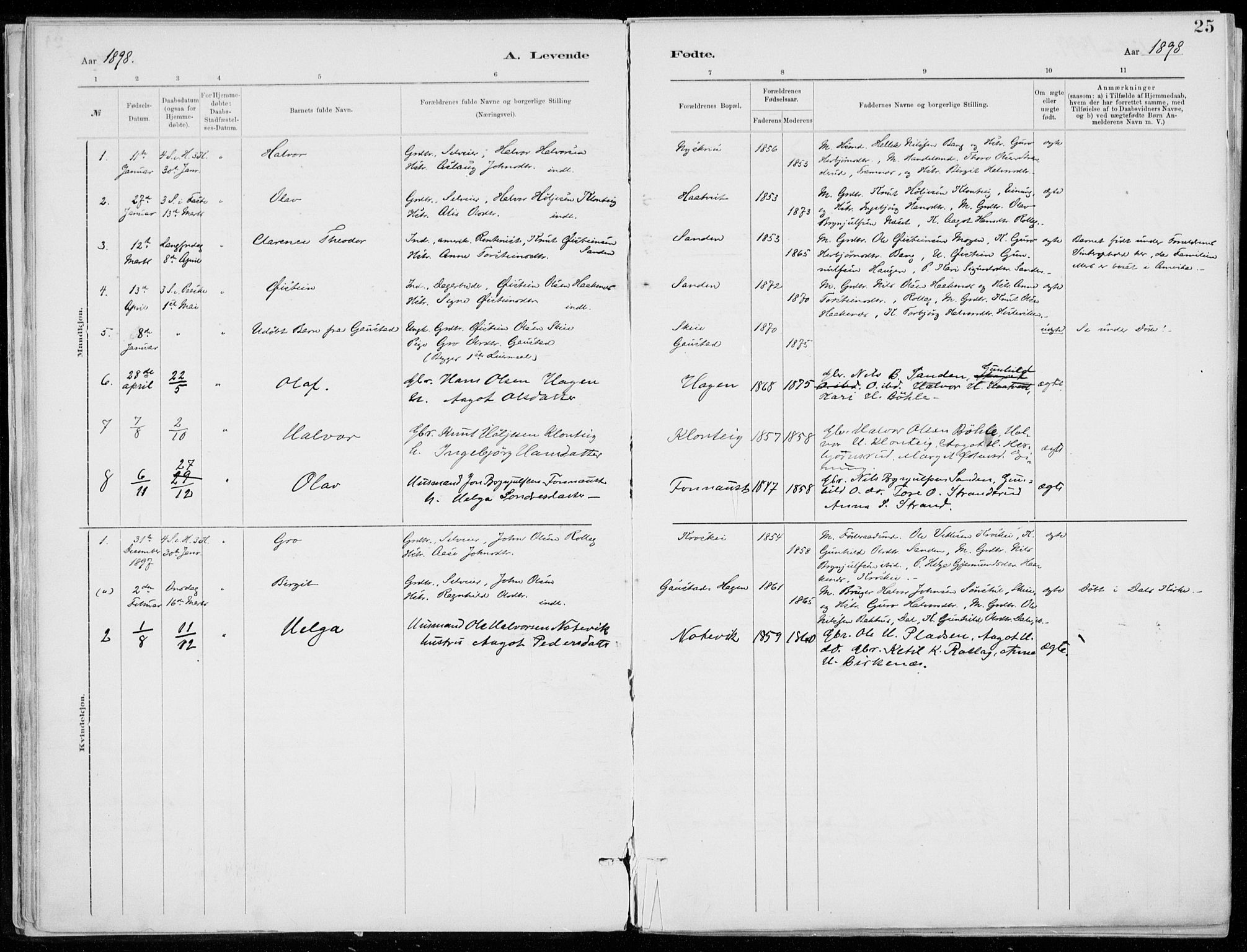 Tinn kirkebøker, AV/SAKO-A-308/F/Fb/L0002: Parish register (official) no. II 2, 1878-1917, p. 25