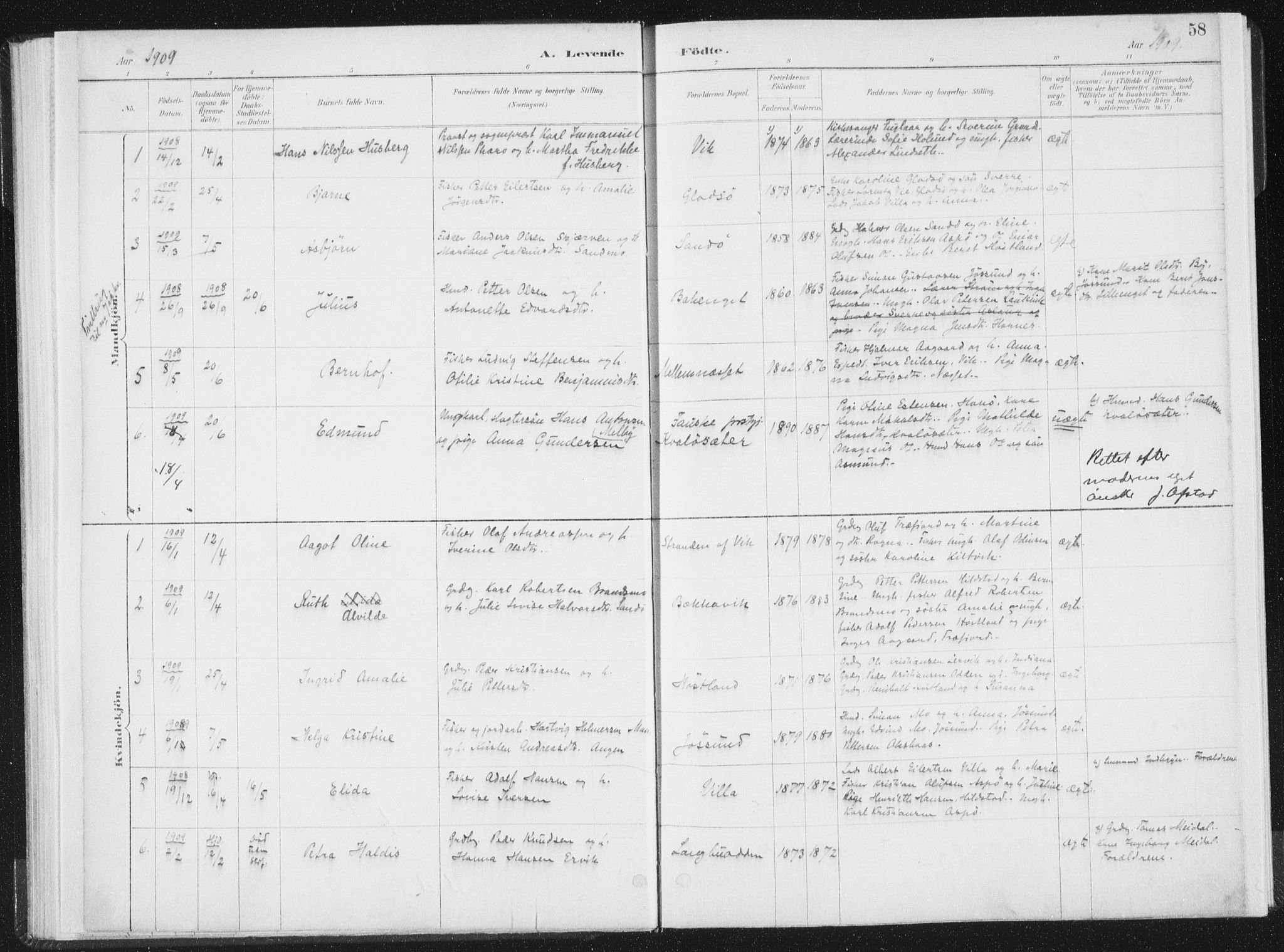 Ministerialprotokoller, klokkerbøker og fødselsregistre - Nord-Trøndelag, SAT/A-1458/771/L0597: Parish register (official) no. 771A04, 1885-1910, p. 58