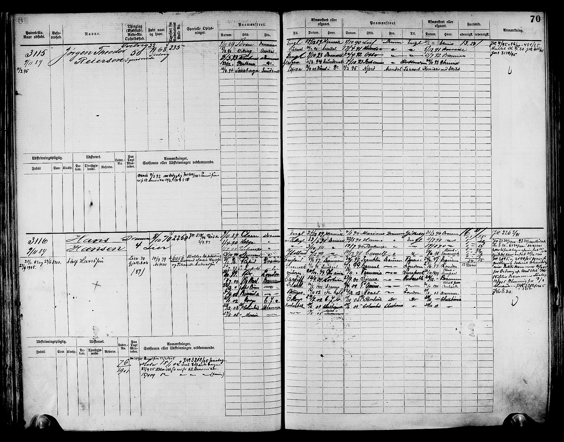 Drammen innrulleringsdistrikt, AV/SAKO-A-781/F/Fc/L0004: Hovedrulle, 1885, p. 74