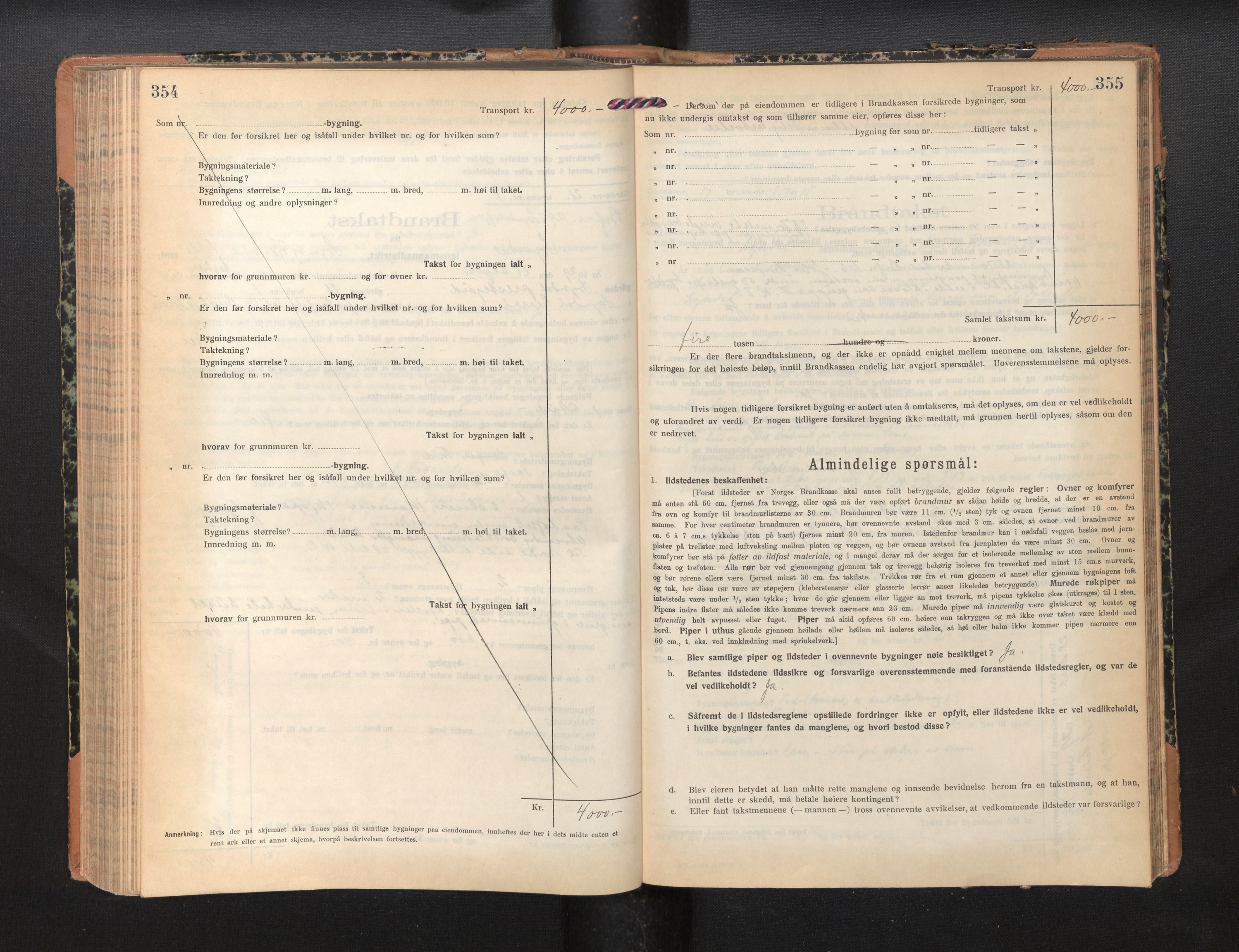 Lensmannen i Sogndal, AV/SAB-A-29901/0012/L0012: Branntakstprotokoll, skjematakst, 1922-1931, p. 354-355