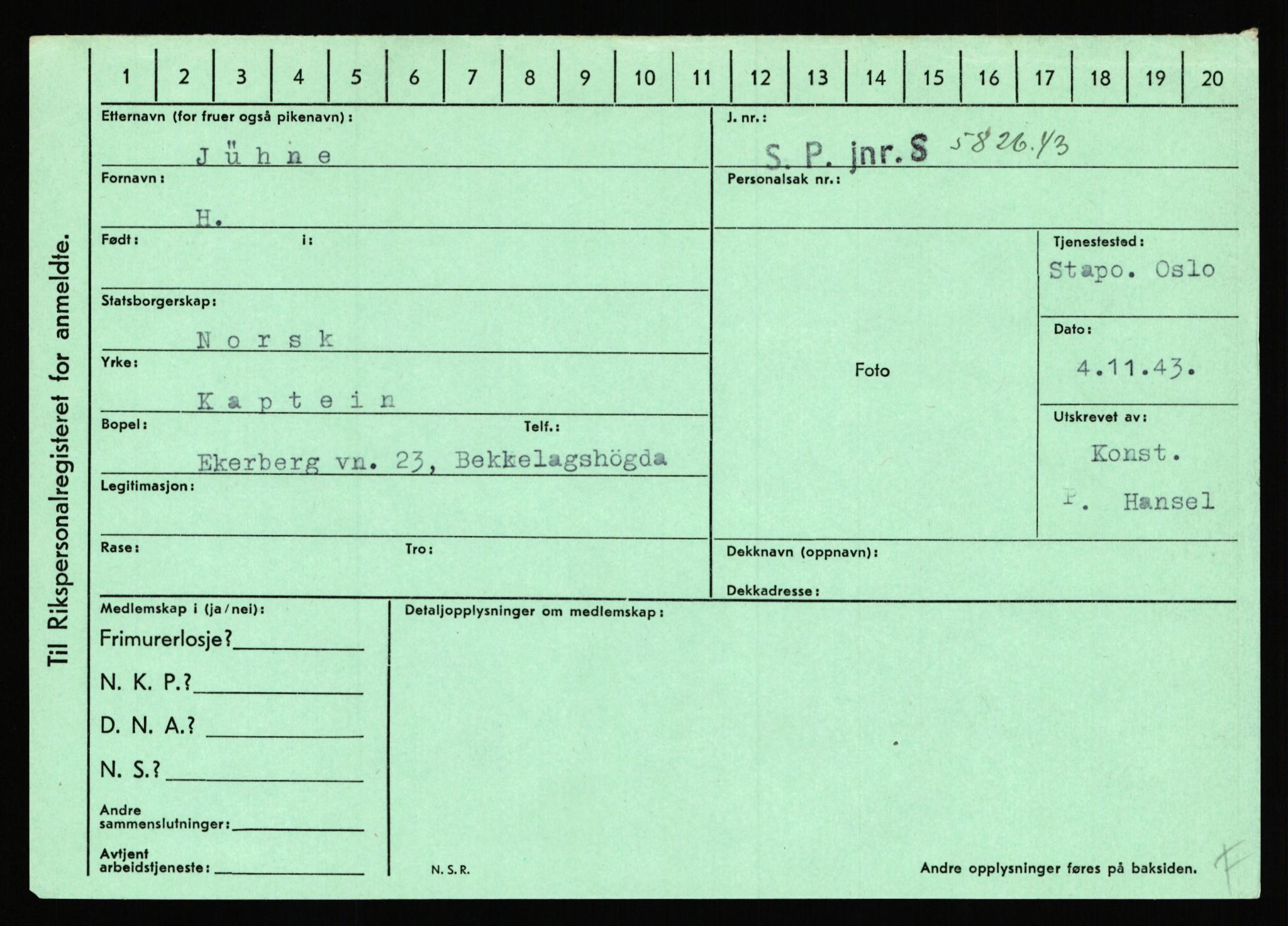 Statspolitiet - Hovedkontoret / Osloavdelingen, AV/RA-S-1329/C/Ca/L0008: Johan(nes)sen - Knoph, 1943-1945, p. 2628