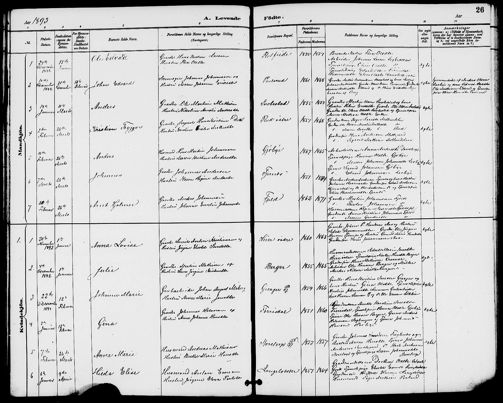 Rakkestad prestekontor Kirkebøker, AV/SAO-A-2008/G/Gb/L0001: Parish register (copy) no. II 1, 1887-1909, p. 26