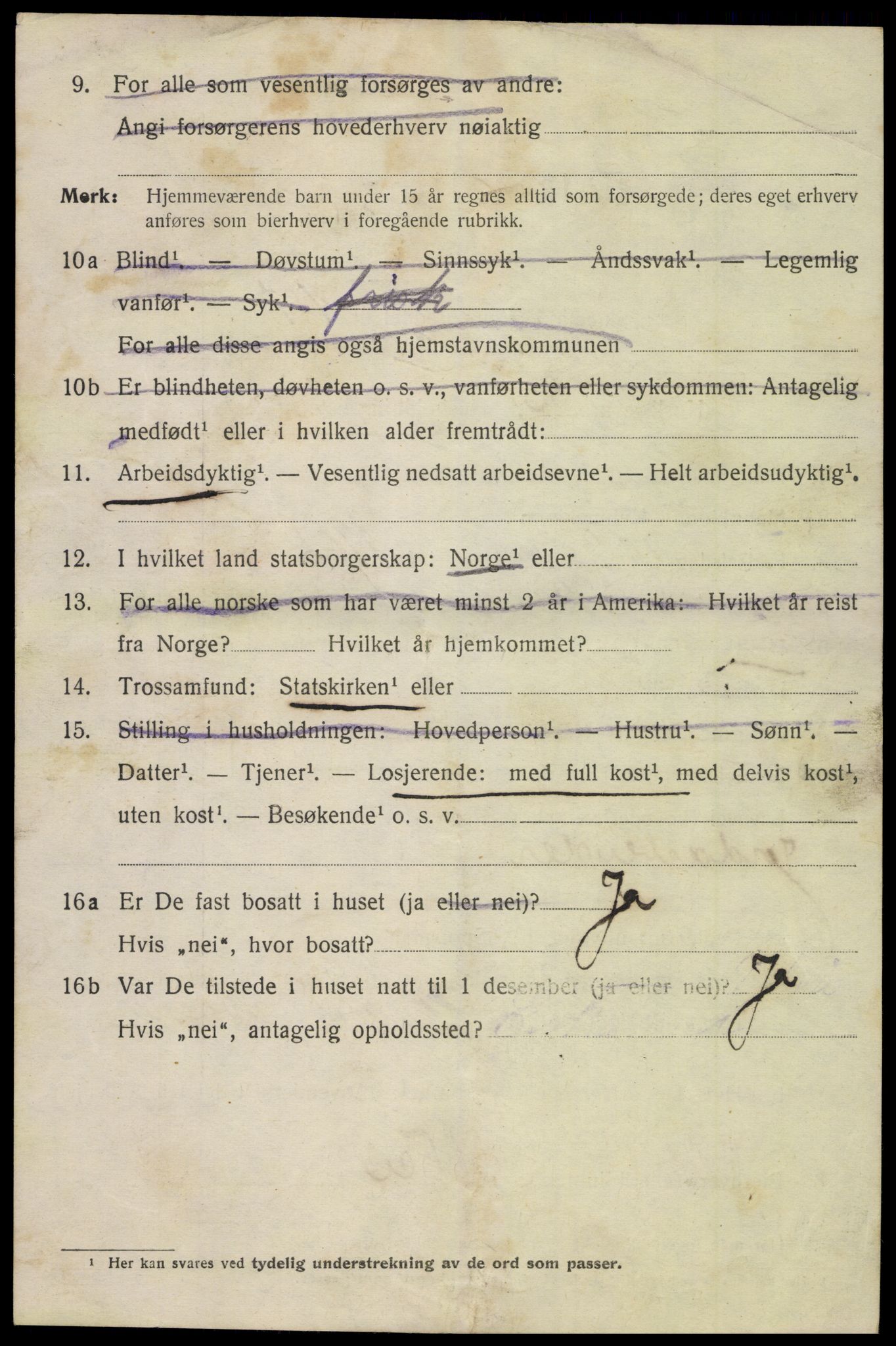 SAK, 1920 census for Mandal, 1920, p. 7046