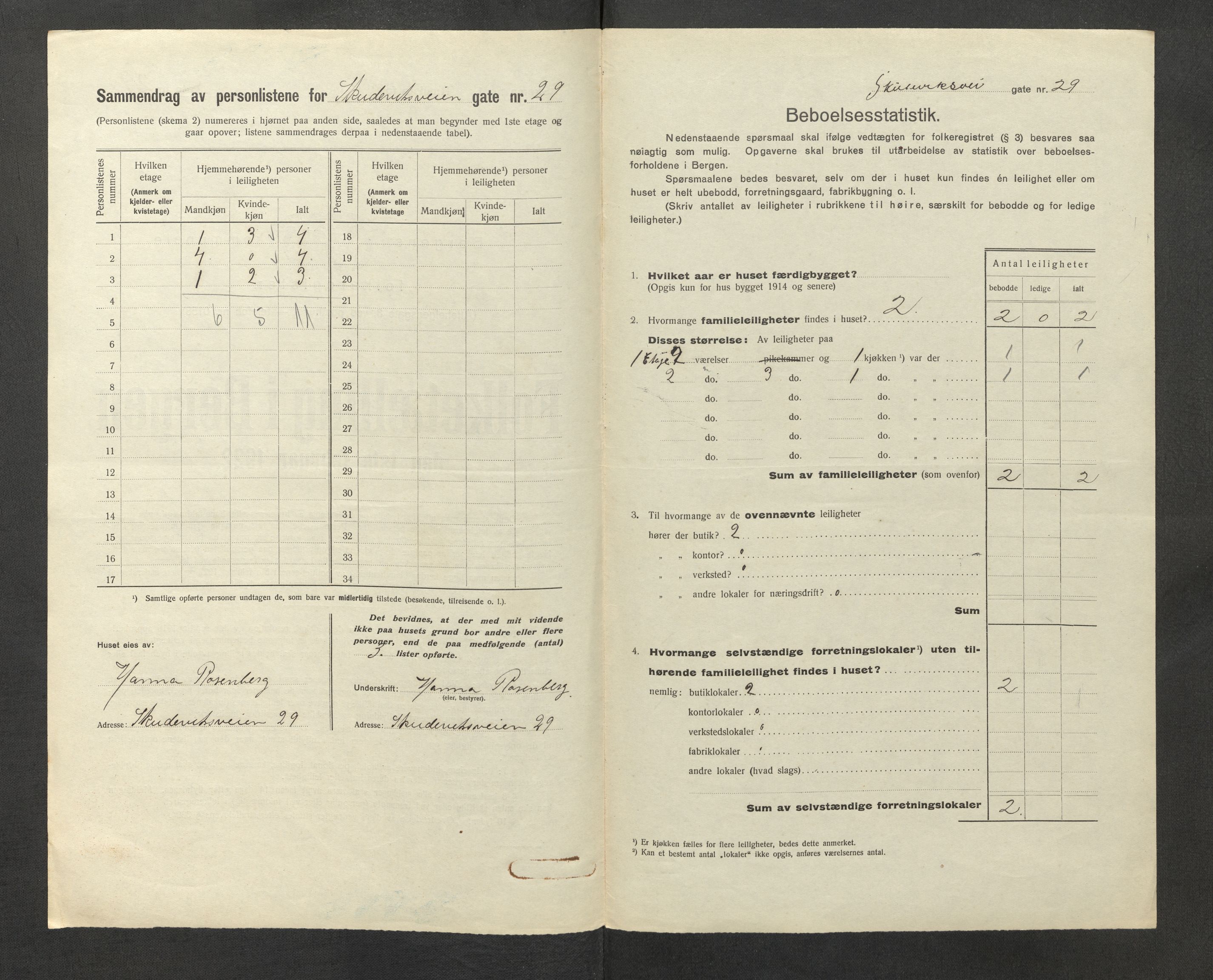 SAB, Municipal Census 1922 for Bergen, 1922, p. 38350