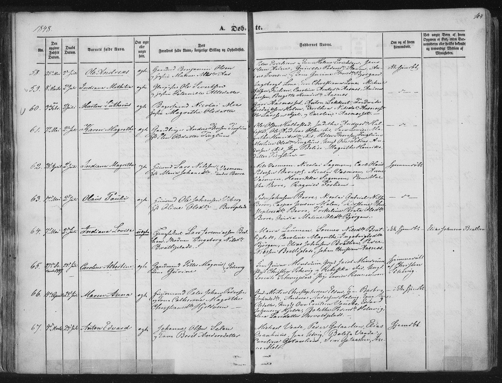 Ministerialprotokoller, klokkerbøker og fødselsregistre - Nord-Trøndelag, AV/SAT-A-1458/741/L0392: Parish register (official) no. 741A06, 1836-1848, p. 104