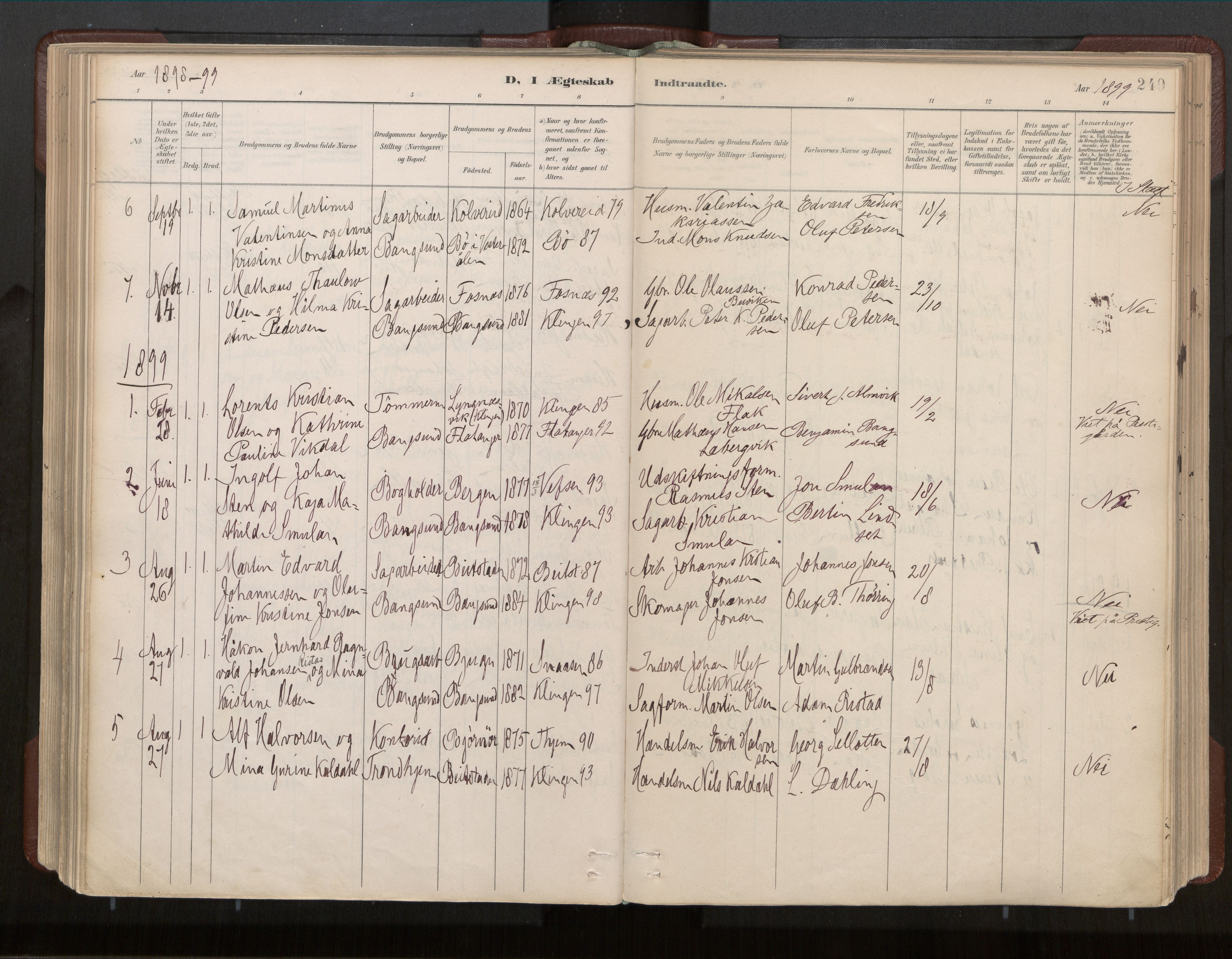 Ministerialprotokoller, klokkerbøker og fødselsregistre - Nord-Trøndelag, SAT/A-1458/770/L0589: Parish register (official) no. 770A03, 1887-1929, p. 249