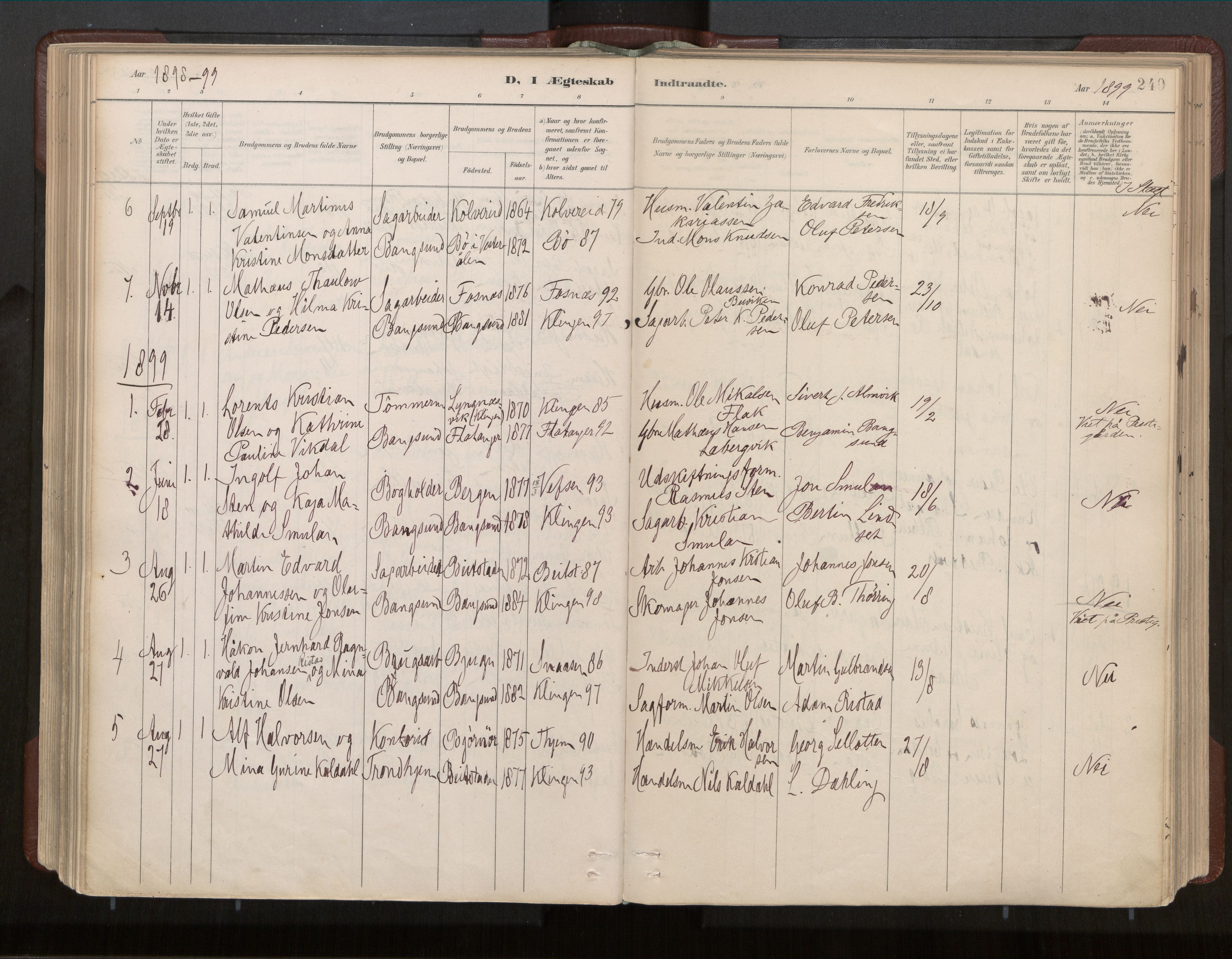 Ministerialprotokoller, klokkerbøker og fødselsregistre - Nord-Trøndelag, AV/SAT-A-1458/770/L0589: Parish register (official) no. 770A03, 1887-1929, p. 249