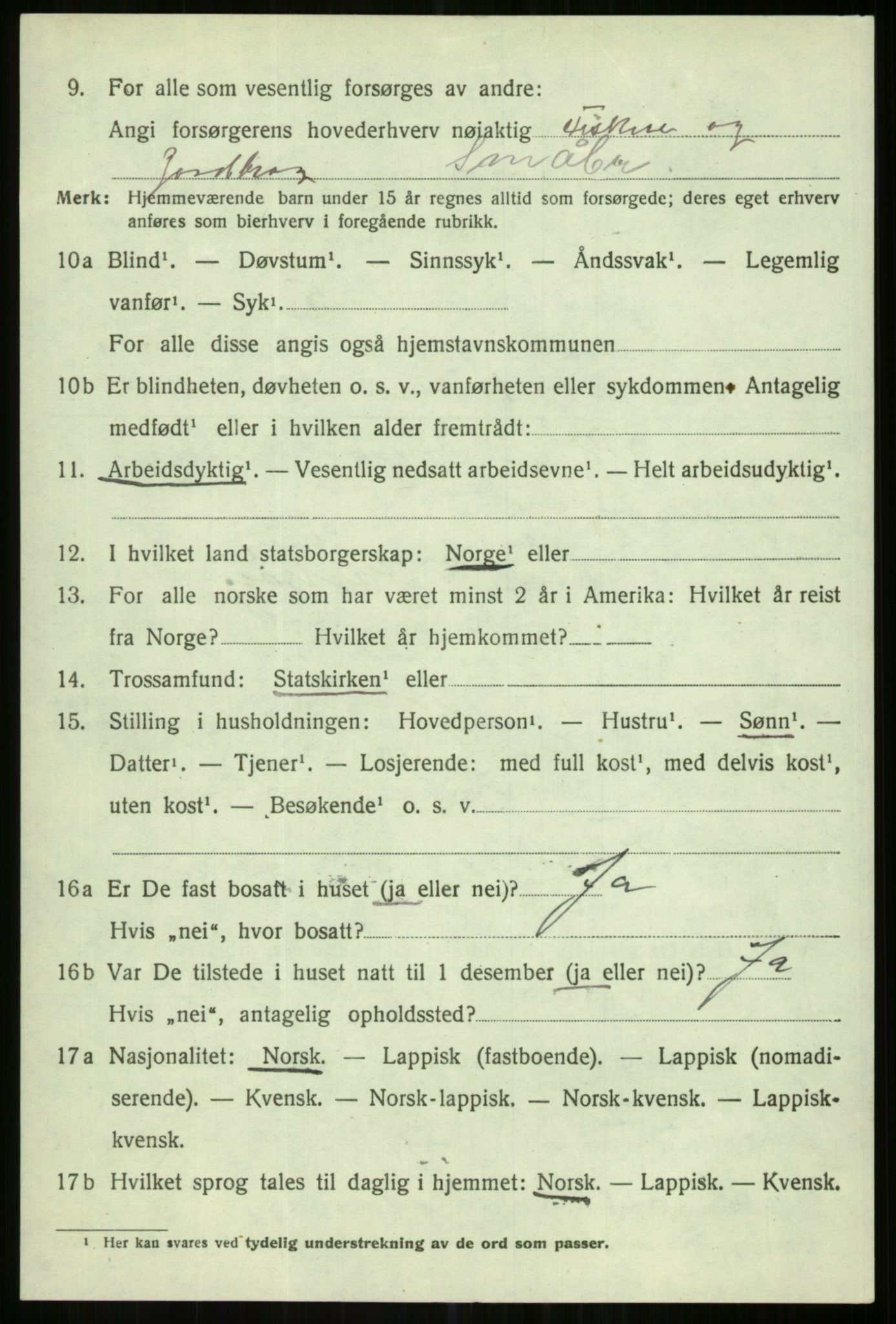 SATØ, 1920 census for Karlsøy, 1920, p. 2629