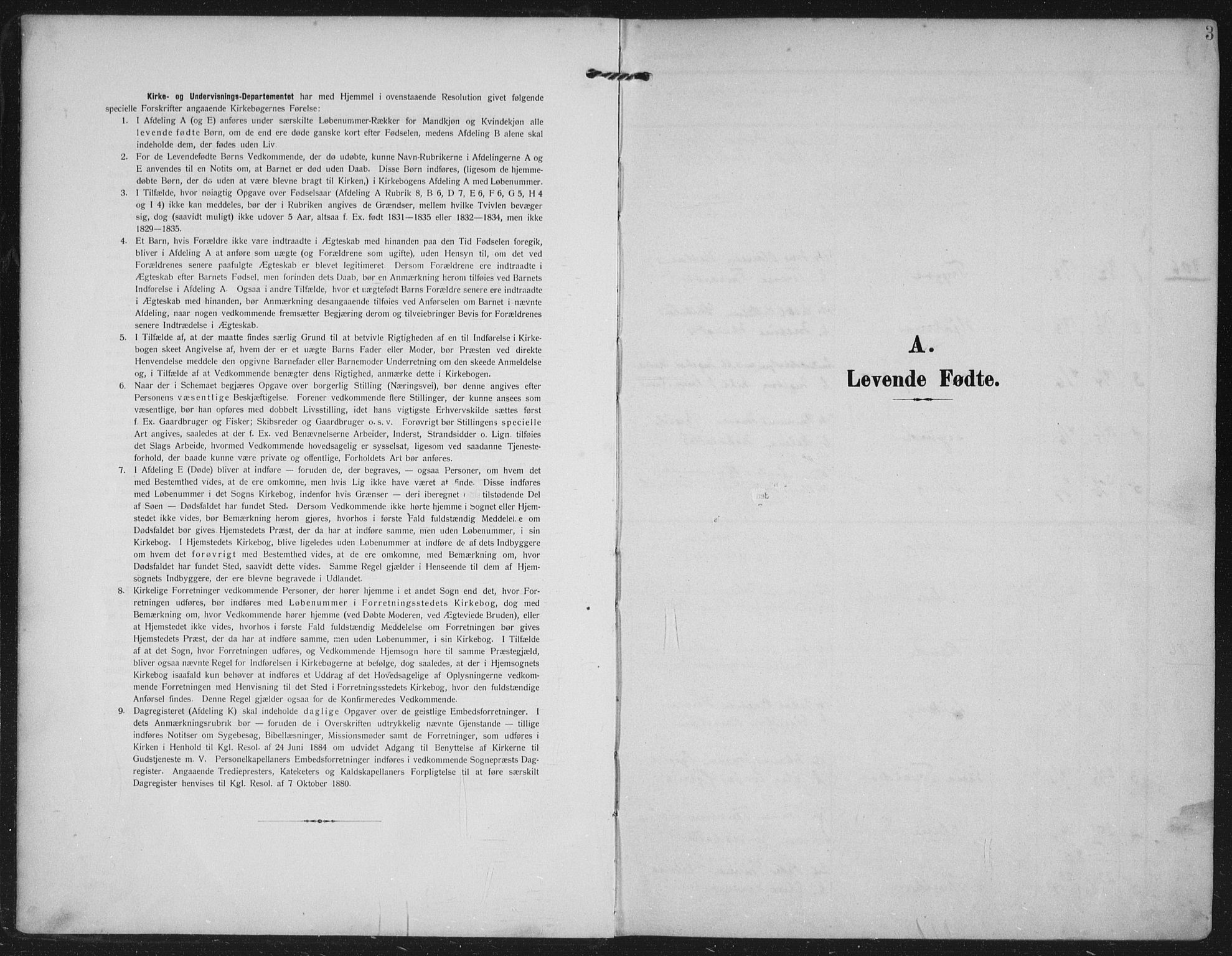 Helleland sokneprestkontor, SAST/A-101810: Parish register (official) no. A 12, 1906-1923, p. 3