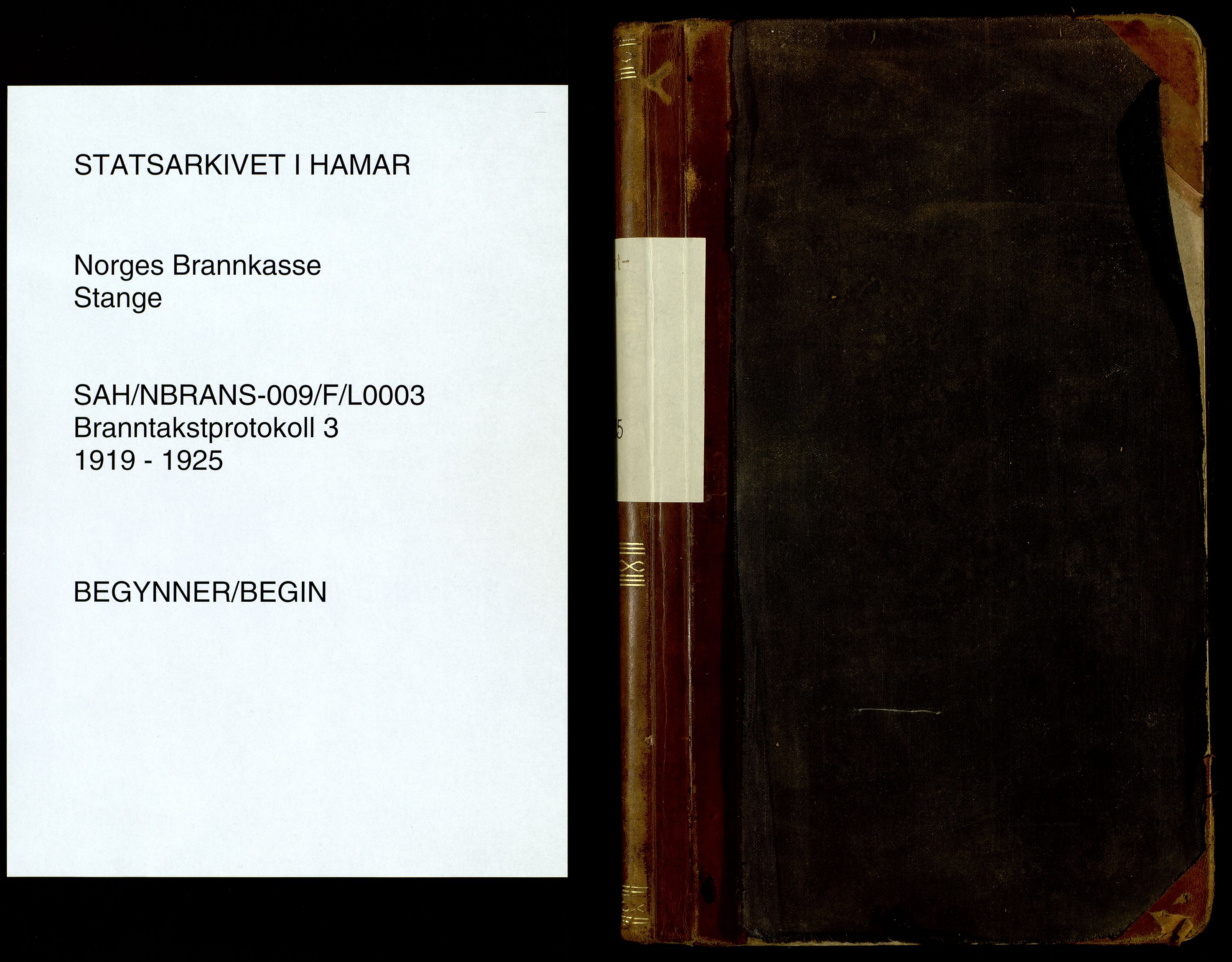 Norges Brannkasse, Stange, SAH/NBRANS-009/F/L0003: Branntakstprotokoll, 1919-1925