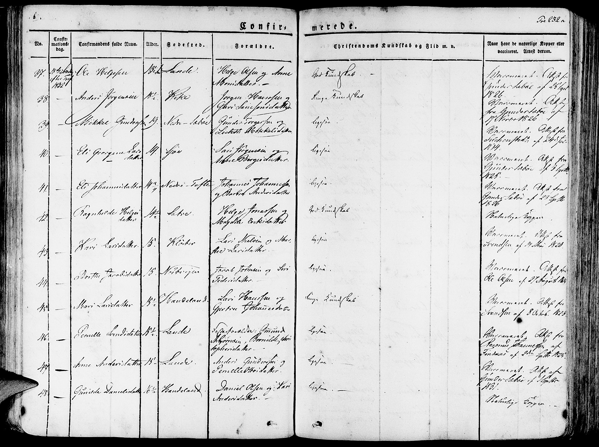 Fjelberg sokneprestembete, AV/SAB-A-75201/H/Haa: Parish register (official) no. A 5, 1822-1834, p. 232