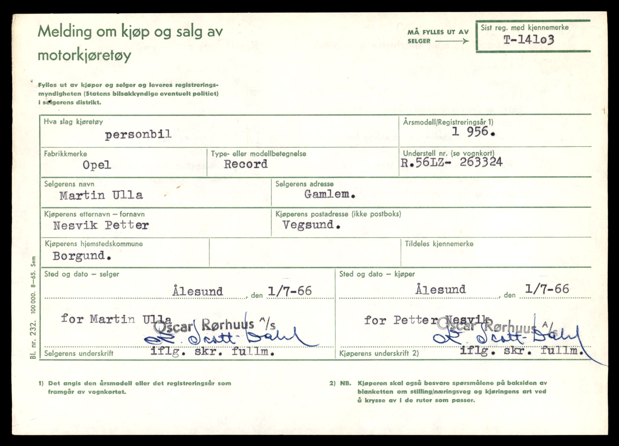 Møre og Romsdal vegkontor - Ålesund trafikkstasjon, AV/SAT-A-4099/F/Fe/L0043: Registreringskort for kjøretøy T 14080 - T 14204, 1927-1998, p. 603