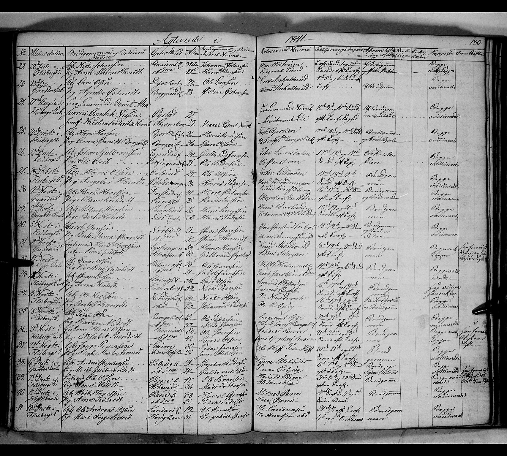 Land prestekontor, AV/SAH-PREST-120/H/Ha/Hab/L0002: Parish register (copy) no. 2, 1833-1849, p. 180