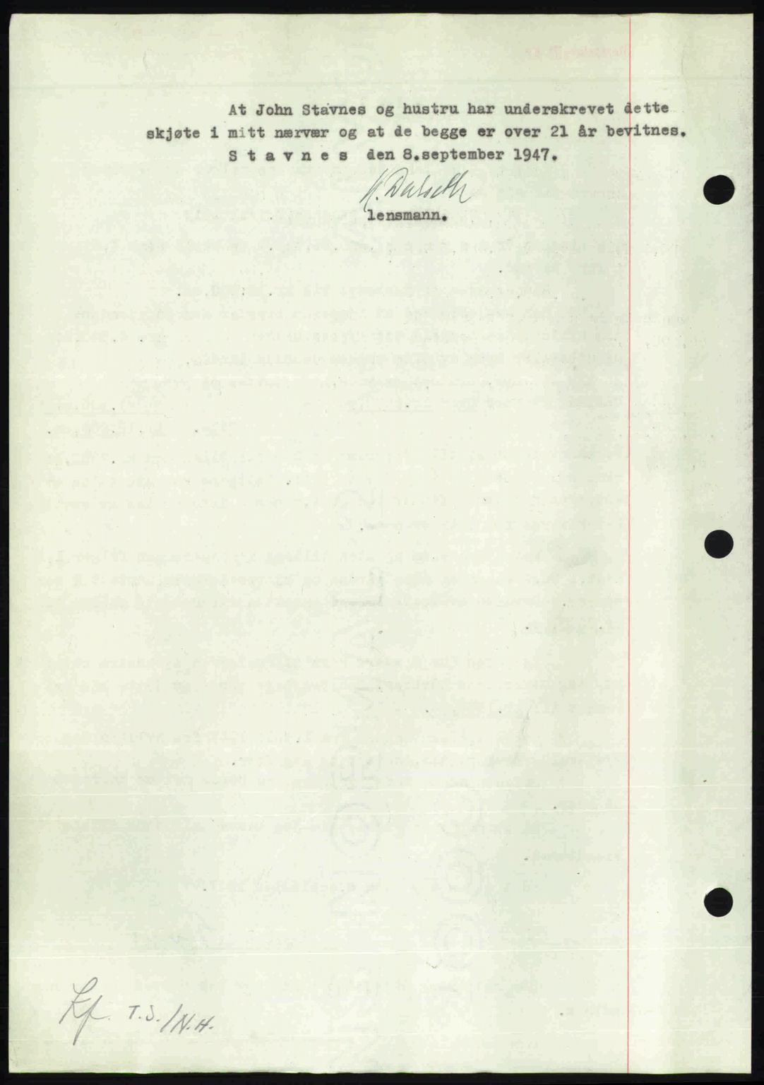 Nordmøre sorenskriveri, AV/SAT-A-4132/1/2/2Ca: Mortgage book no. A106, 1947-1947, Diary no: : 2079/1947