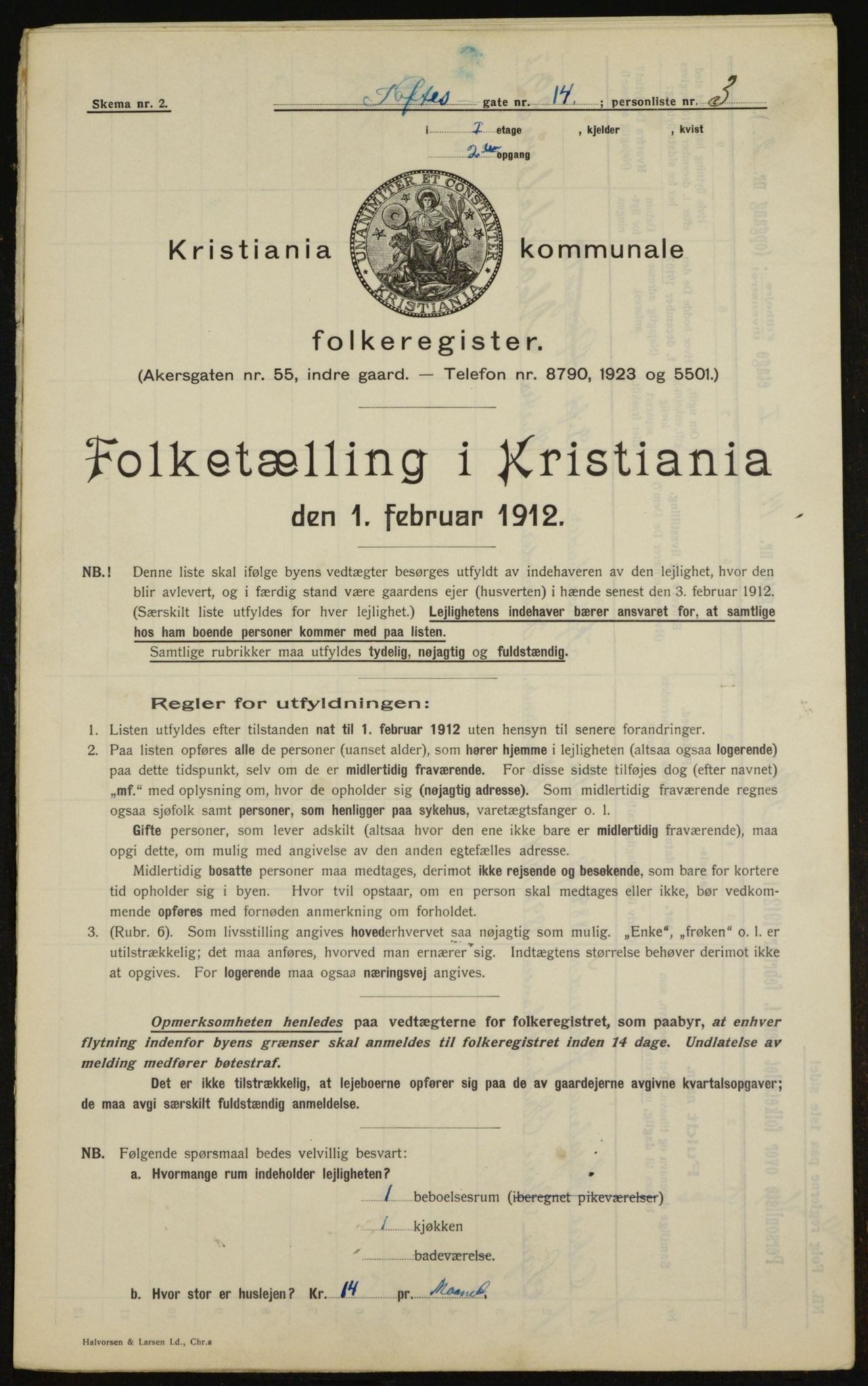 OBA, Municipal Census 1912 for Kristiania, 1912, p. 111547