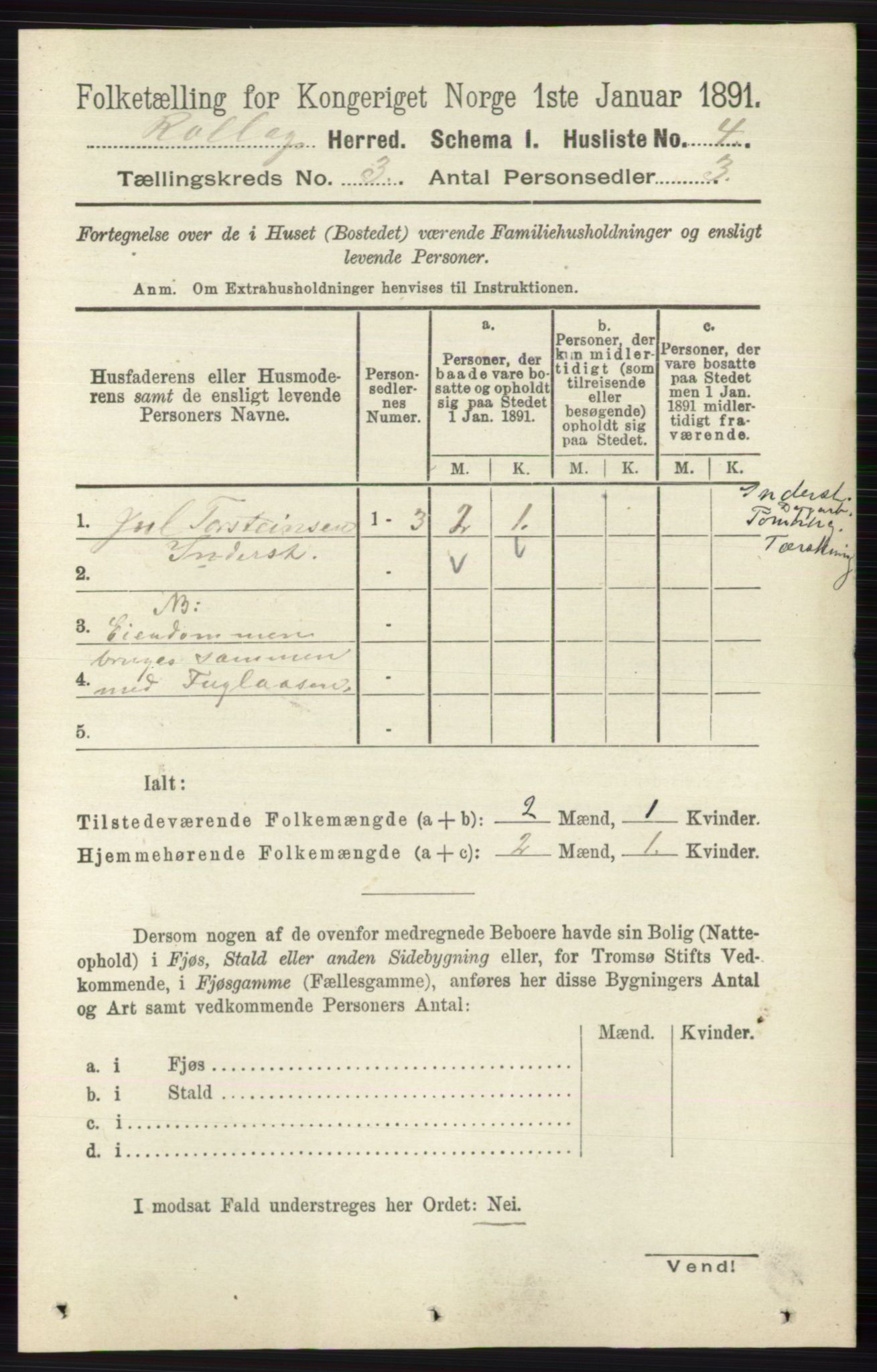 RA, 1891 census for 0632 Rollag, 1891, p. 864