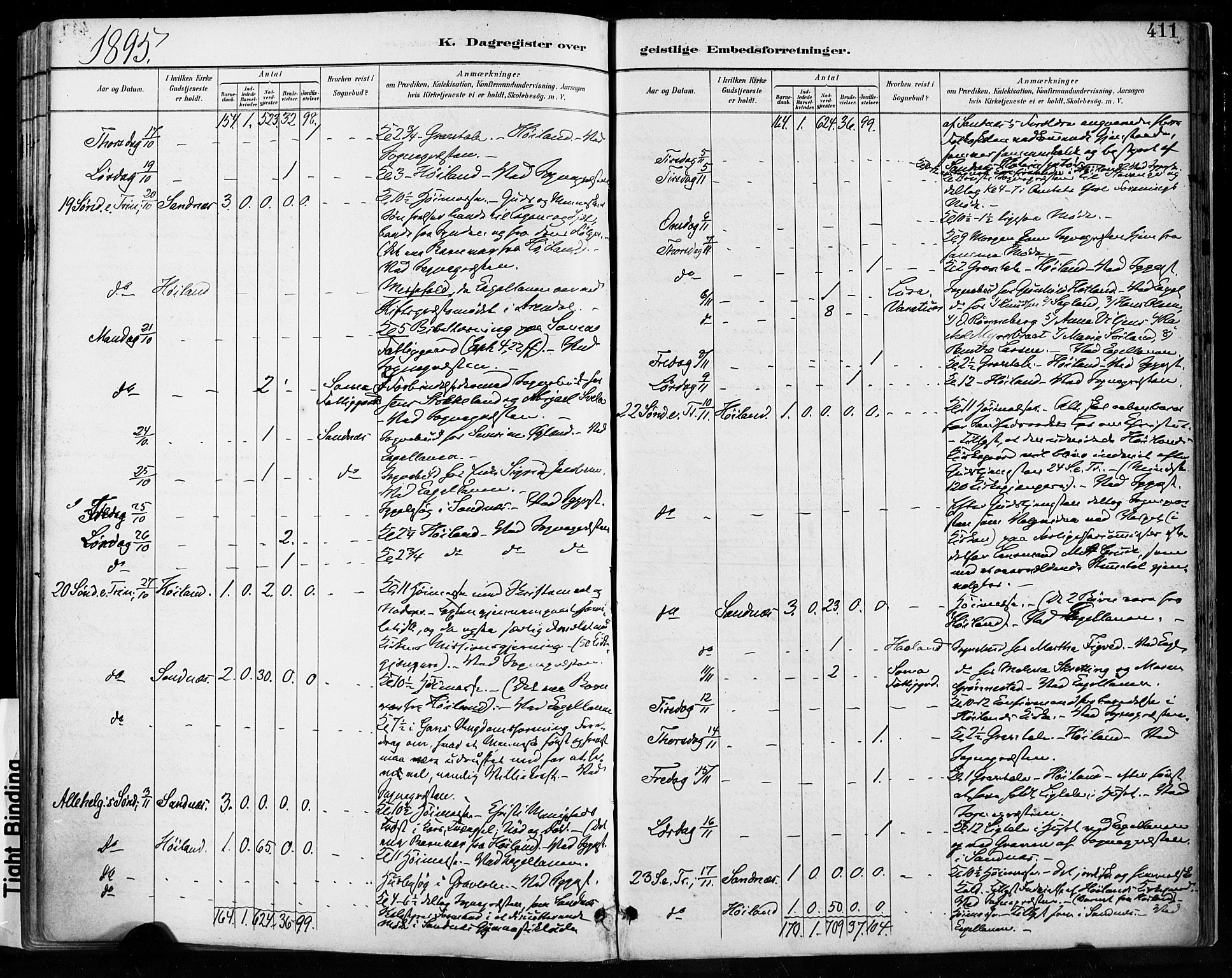 Høyland sokneprestkontor, AV/SAST-A-101799/001/30BA/L0013: Parish register (official) no. A 13.2, 1889-1898, p. 411