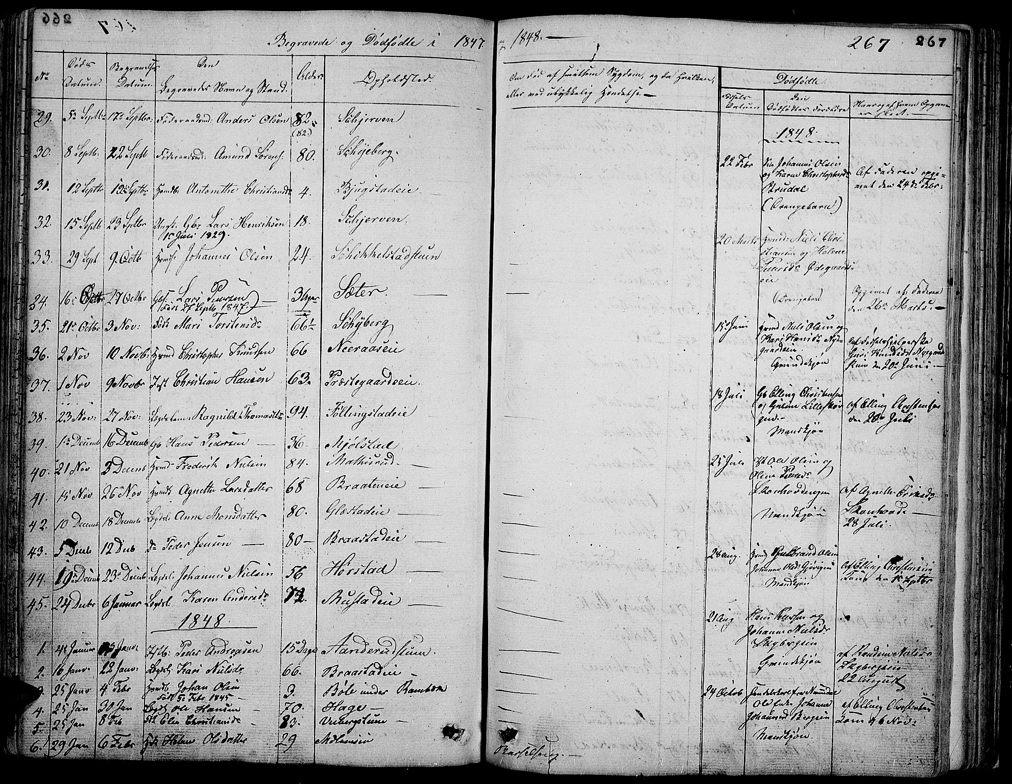 Vardal prestekontor, AV/SAH-PREST-100/H/Ha/Hab/L0004: Parish register (copy) no. 4, 1831-1853, p. 267