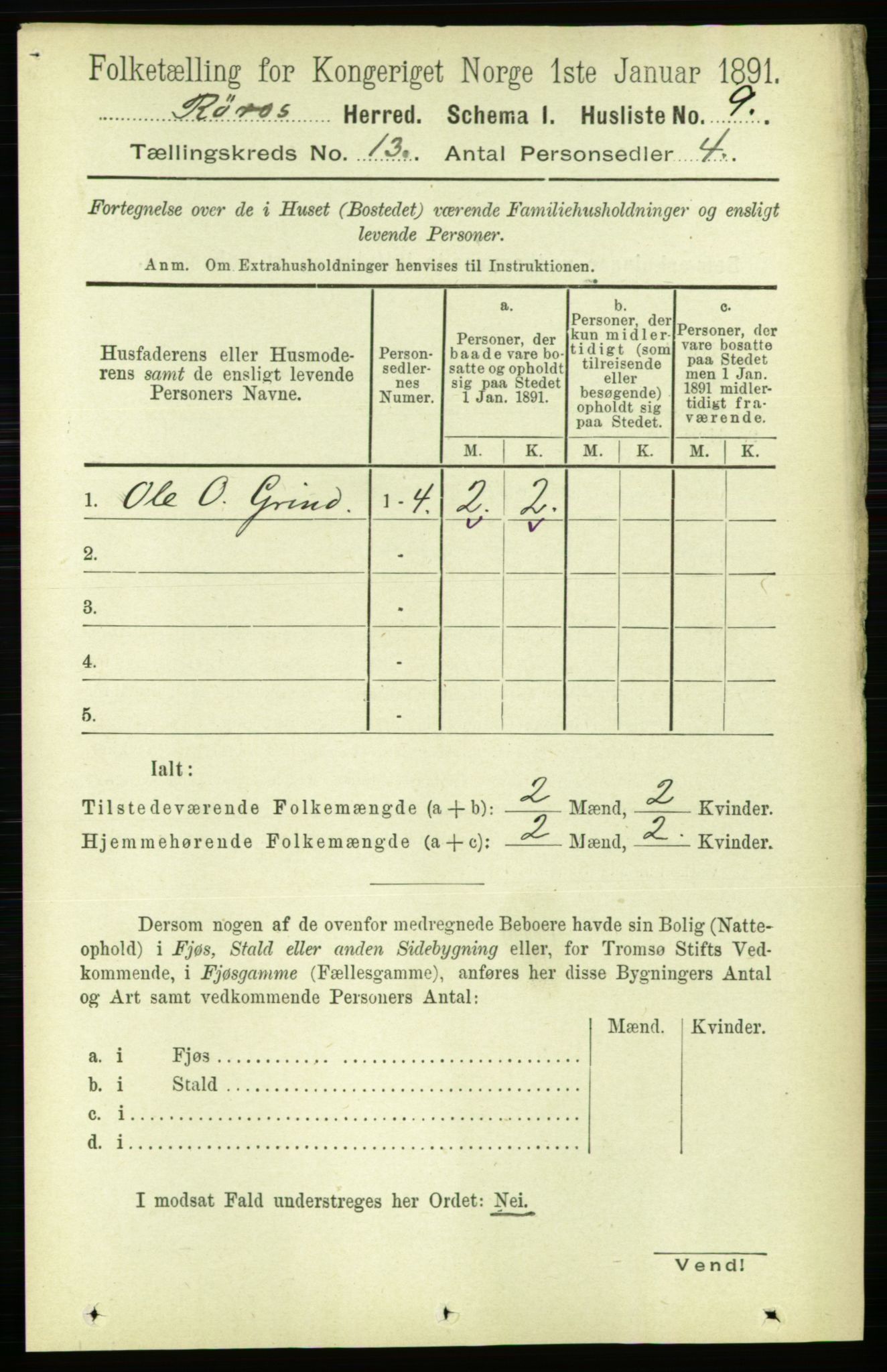 RA, 1891 census for 1640 Røros, 1891, p. 2517