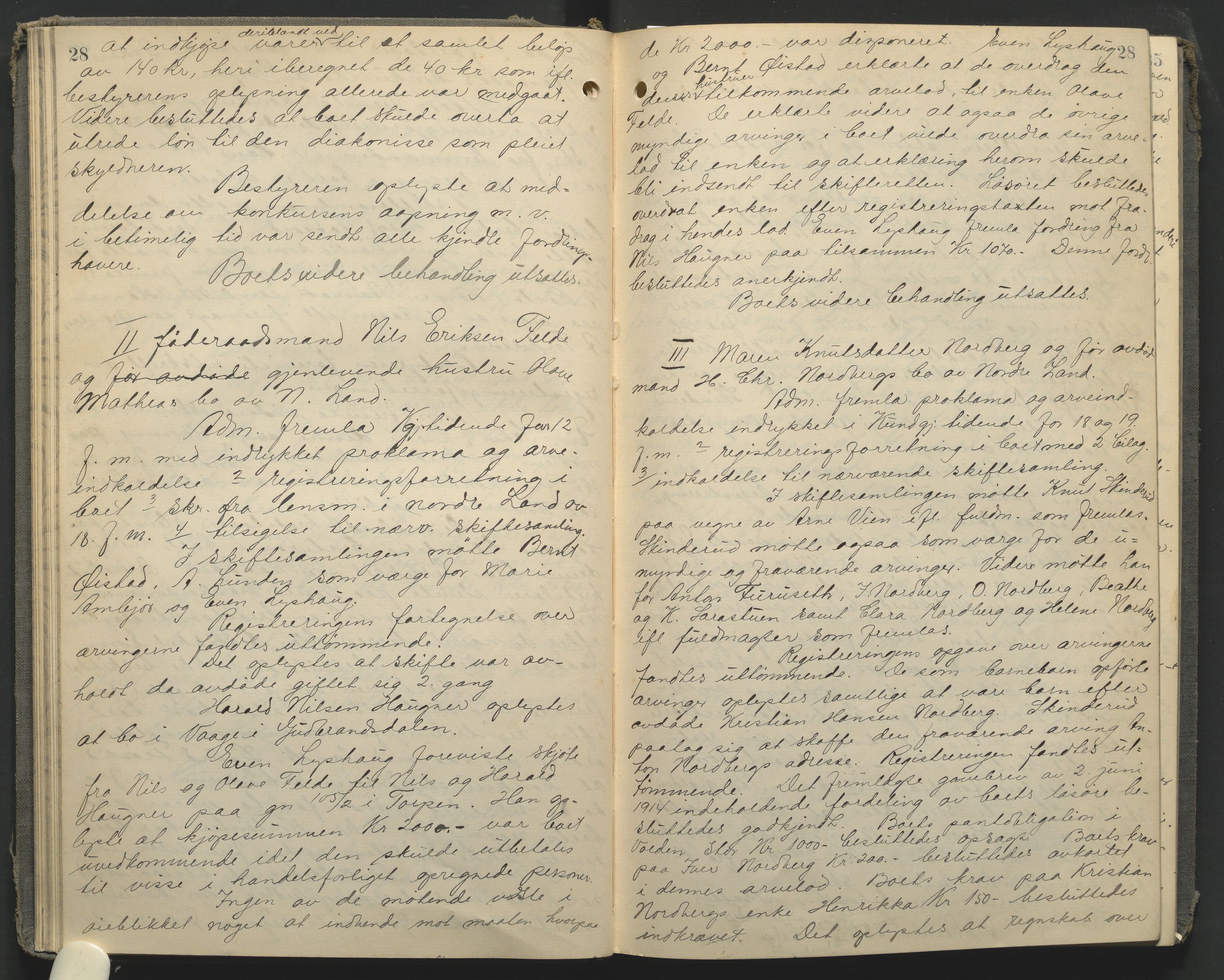 Hadeland og Land tingrett, AV/SAH-TING-010/J/Jc/L0010: Skifteforhandlingsprotokoll, 1914-1920, p. 28