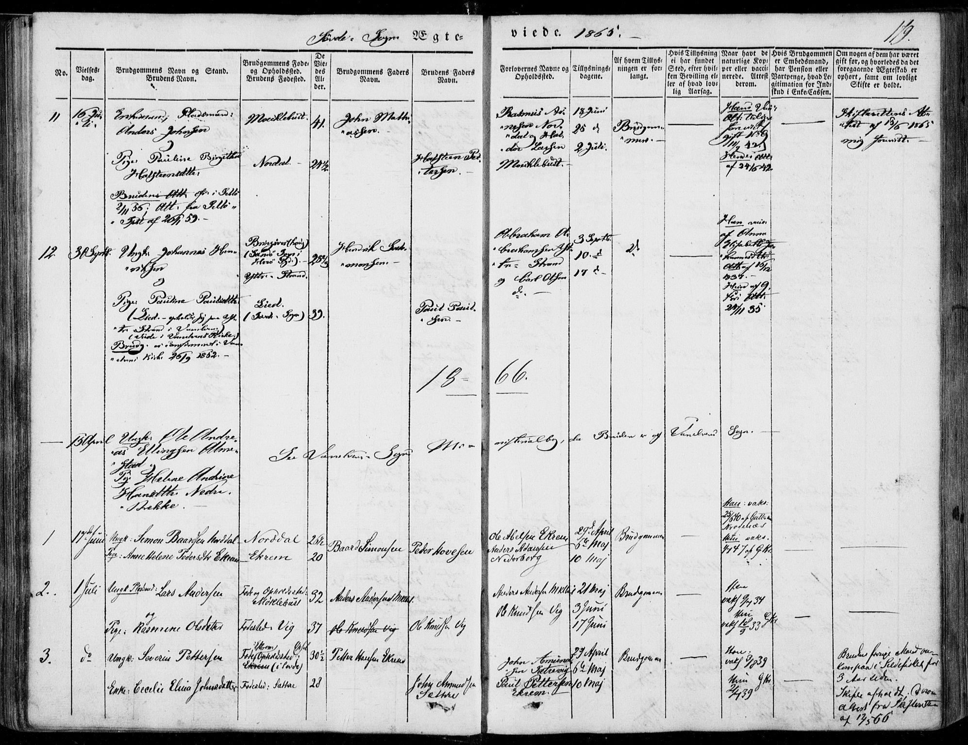 Ministerialprotokoller, klokkerbøker og fødselsregistre - Møre og Romsdal, AV/SAT-A-1454/502/L0023: Parish register (official) no. 502A01, 1844-1873, p. 179