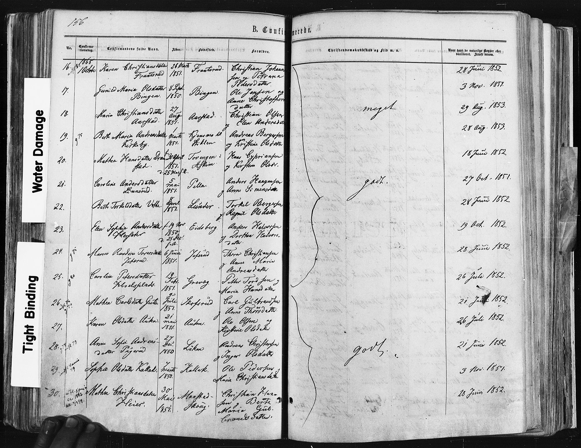 Trøgstad prestekontor Kirkebøker, SAO/A-10925/F/Fa/L0009: Parish register (official) no. I 9, 1865-1877, p. 156