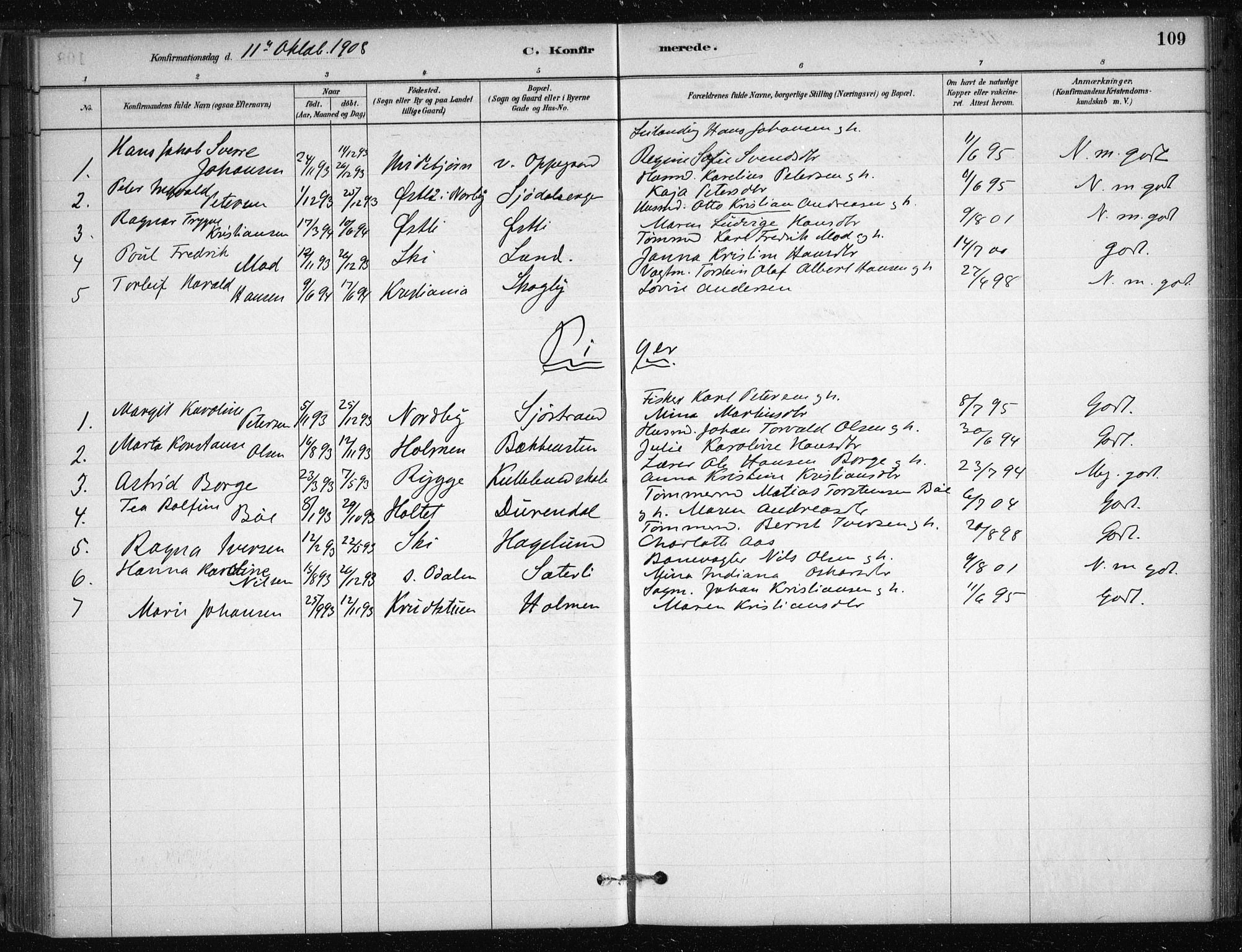 Nesodden prestekontor Kirkebøker, AV/SAO-A-10013/F/Fb/L0001: Parish register (official) no. II 1, 1880-1915, p. 109