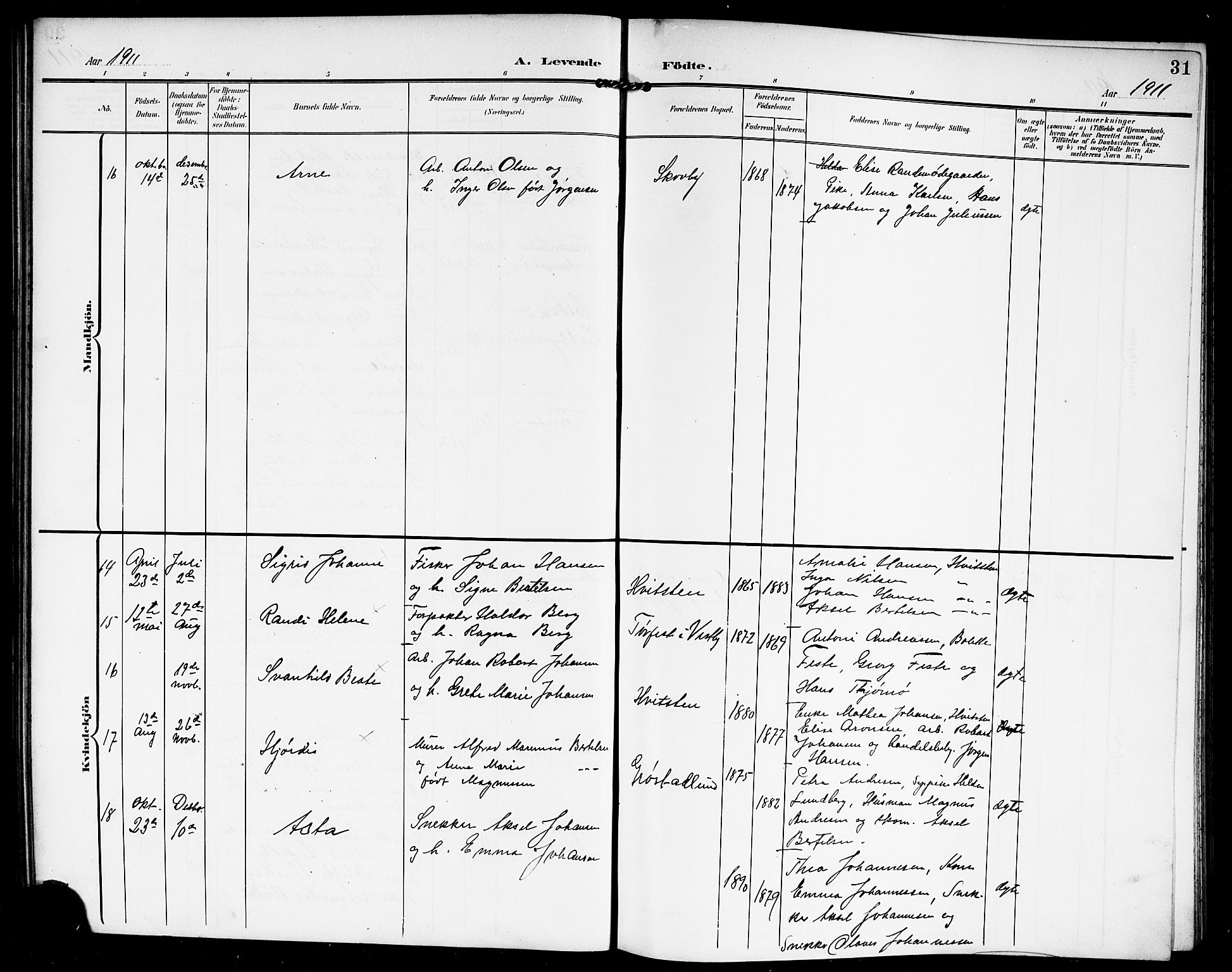 Vestby prestekontor Kirkebøker, SAO/A-10893/G/Ga/L0002: Parish register (copy) no. I 2, 1903-1916, p. 31
