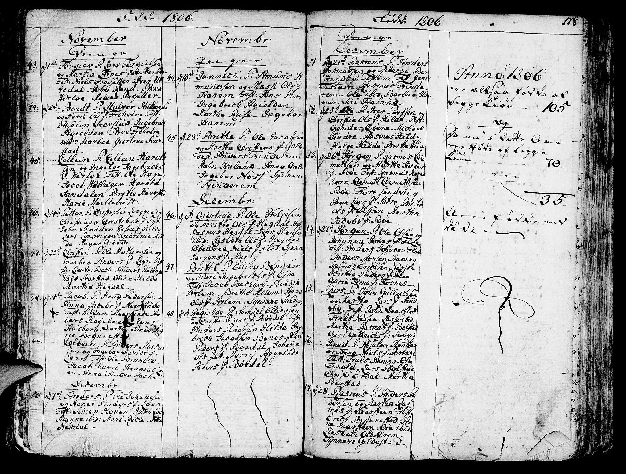 Innvik sokneprestembete, SAB/A-80501: Parish register (official) no. A 1, 1750-1816, p. 178
