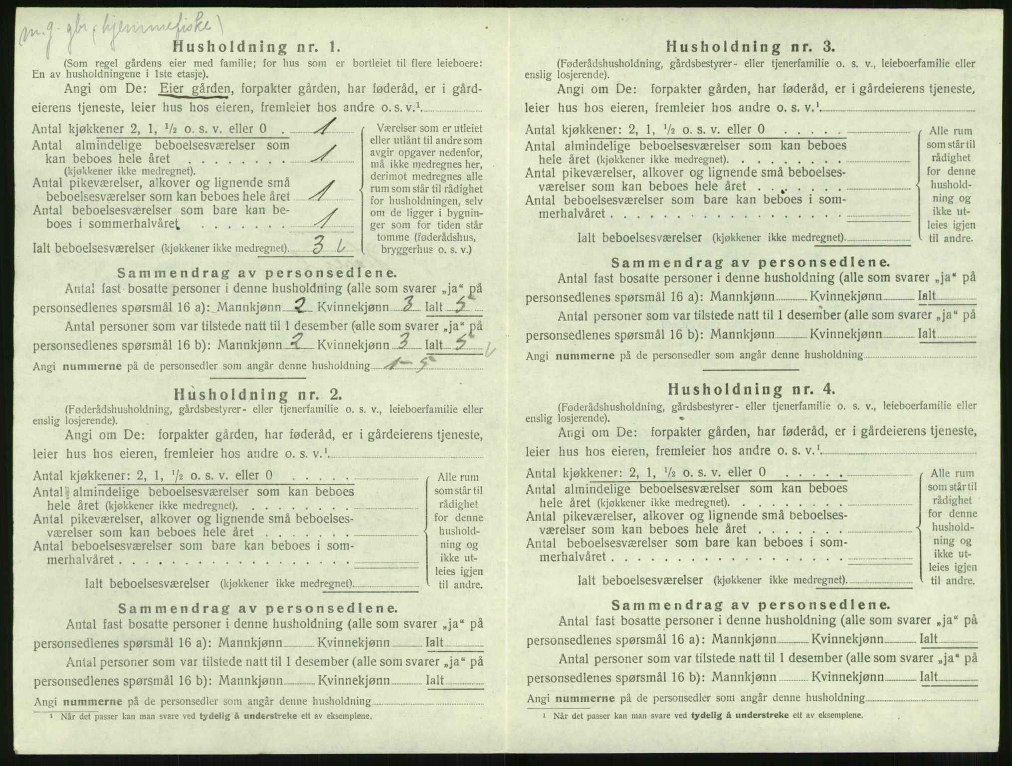 SAT, 1920 census for Hareid, 1920, p. 86