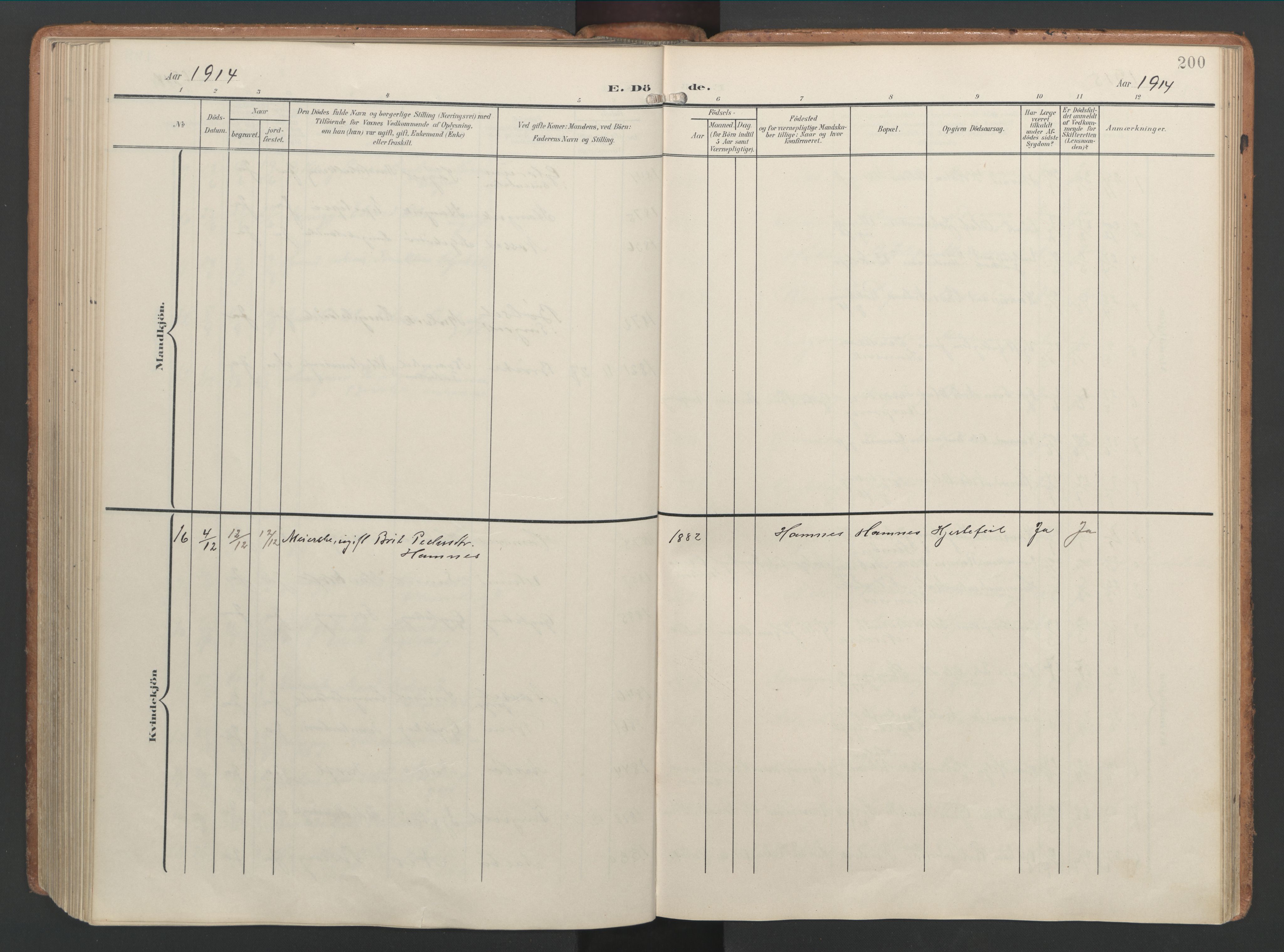 Ministerialprotokoller, klokkerbøker og fødselsregistre - Møre og Romsdal, AV/SAT-A-1454/592/L1030: Parish register (official) no. 592A08, 1901-1925, p. 200