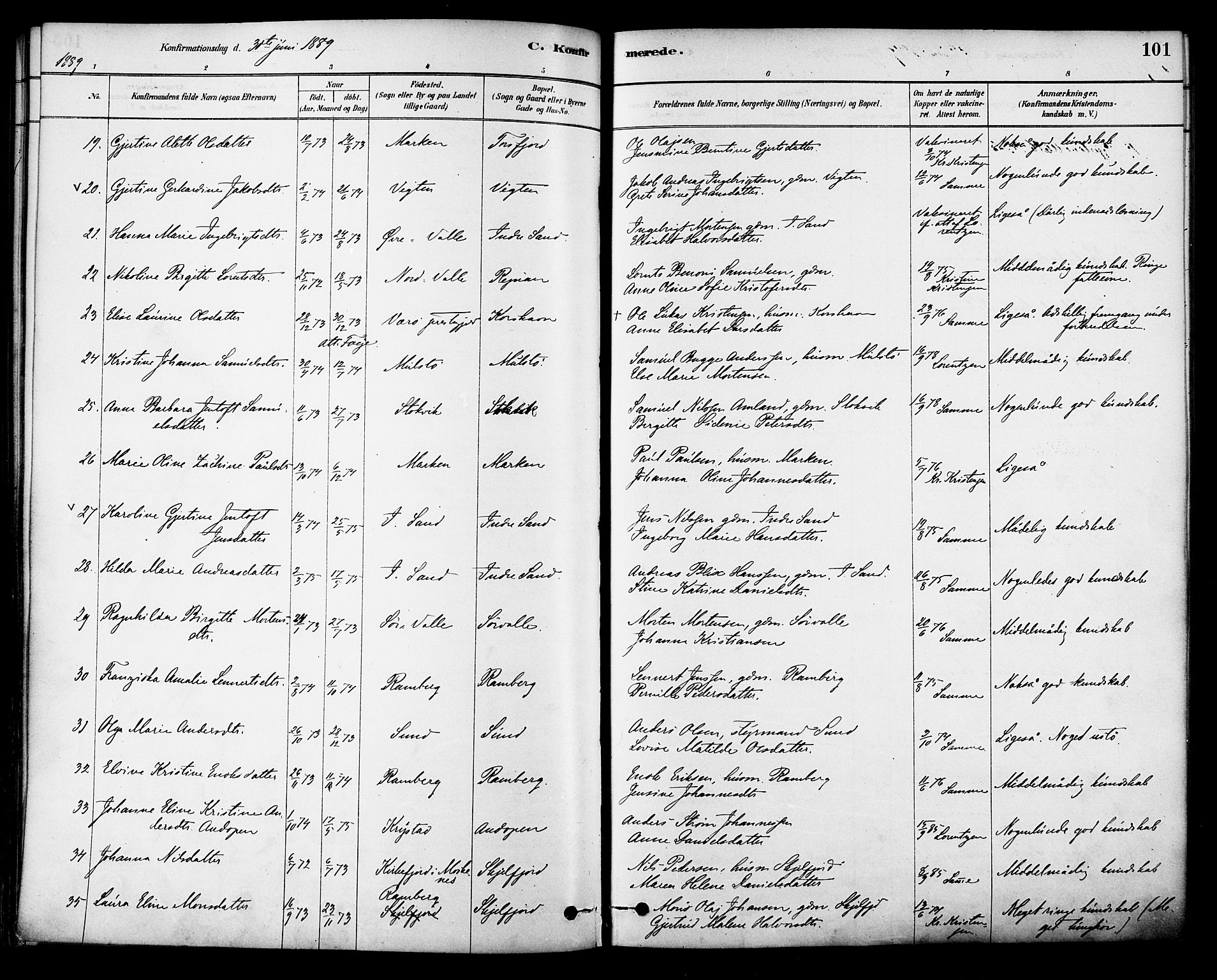 Ministerialprotokoller, klokkerbøker og fødselsregistre - Nordland, AV/SAT-A-1459/885/L1204: Parish register (official) no. 885A05, 1878-1892, p. 101