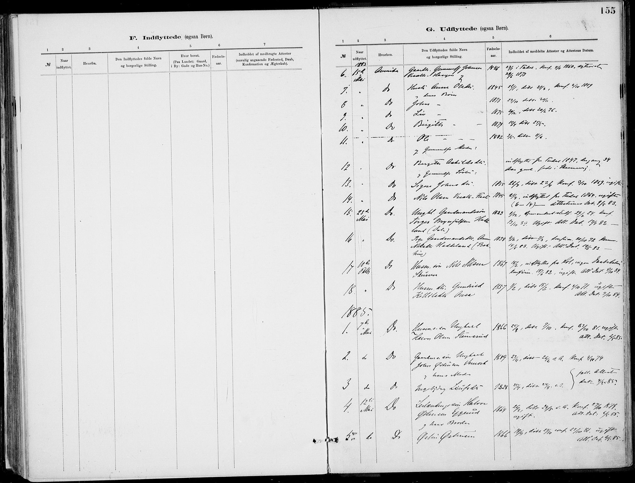 Rjukan kirkebøker, SAKO/A-294/F/Fa/L0001: Parish register (official) no. 1, 1878-1912, p. 155